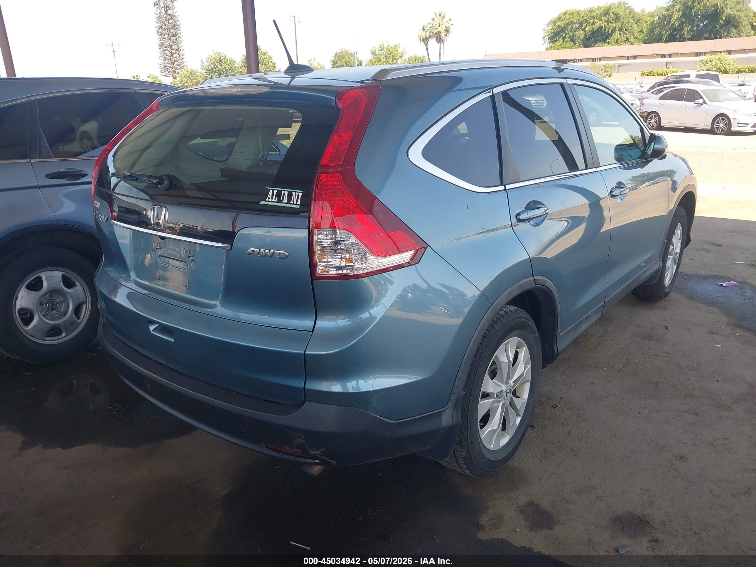 2013 Honda Cr-v Ex-l Blue vin: 5J6RM4H70DL037942
