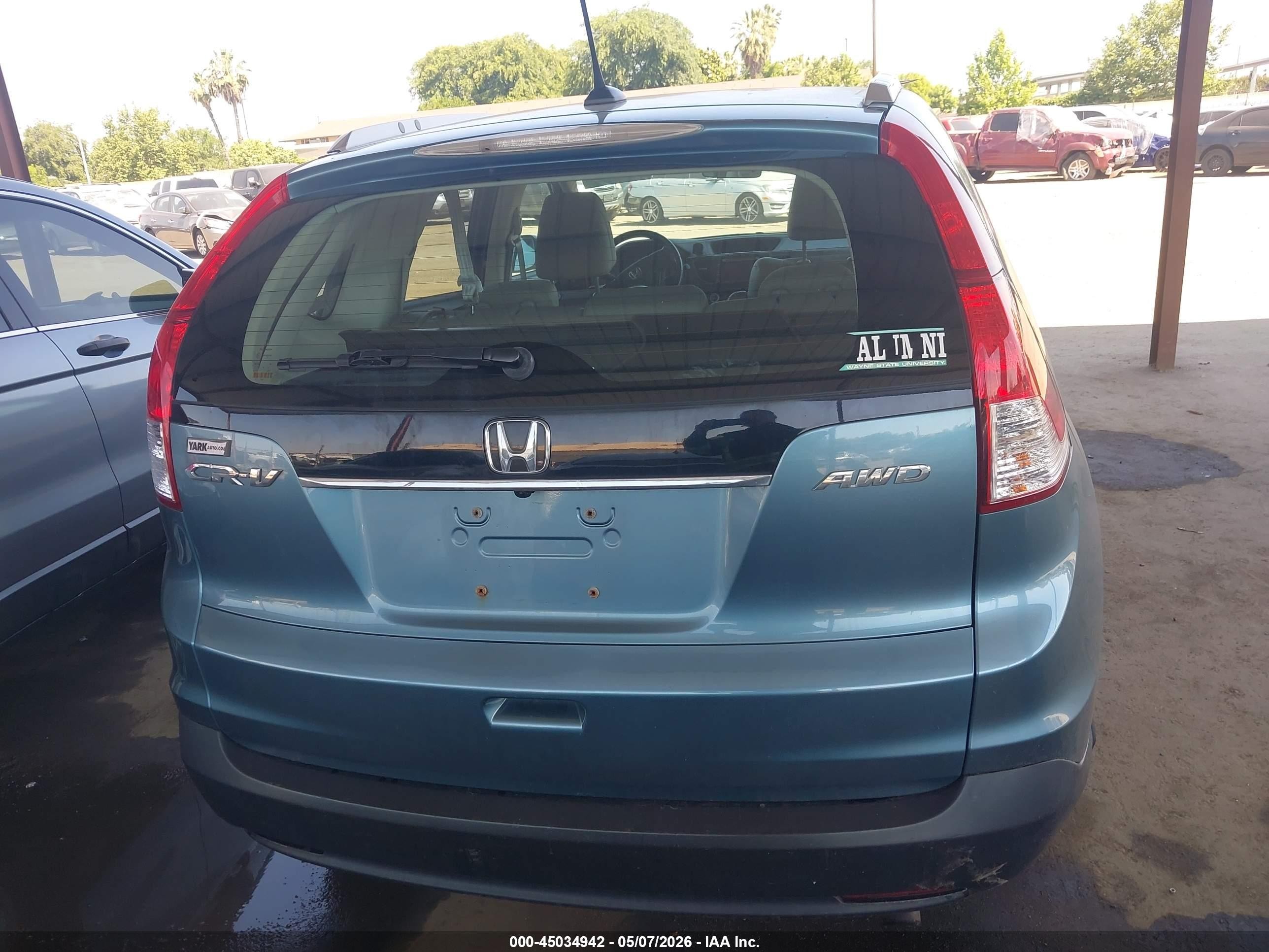 2013 Honda Cr-v Ex-l Blue vin: 5J6RM4H70DL037942