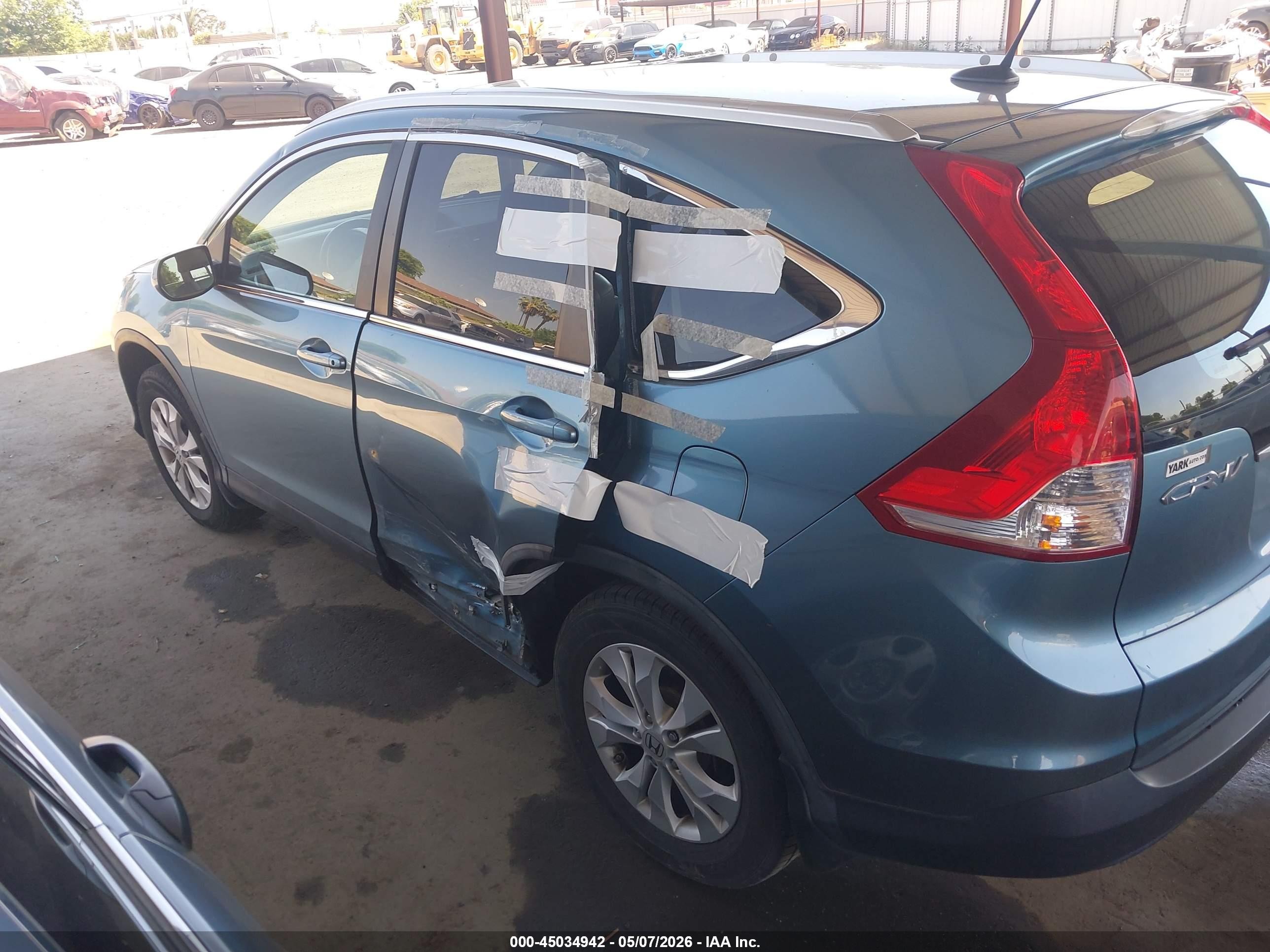 2013 Honda Cr-v Ex-l Blue vin: 5J6RM4H70DL037942