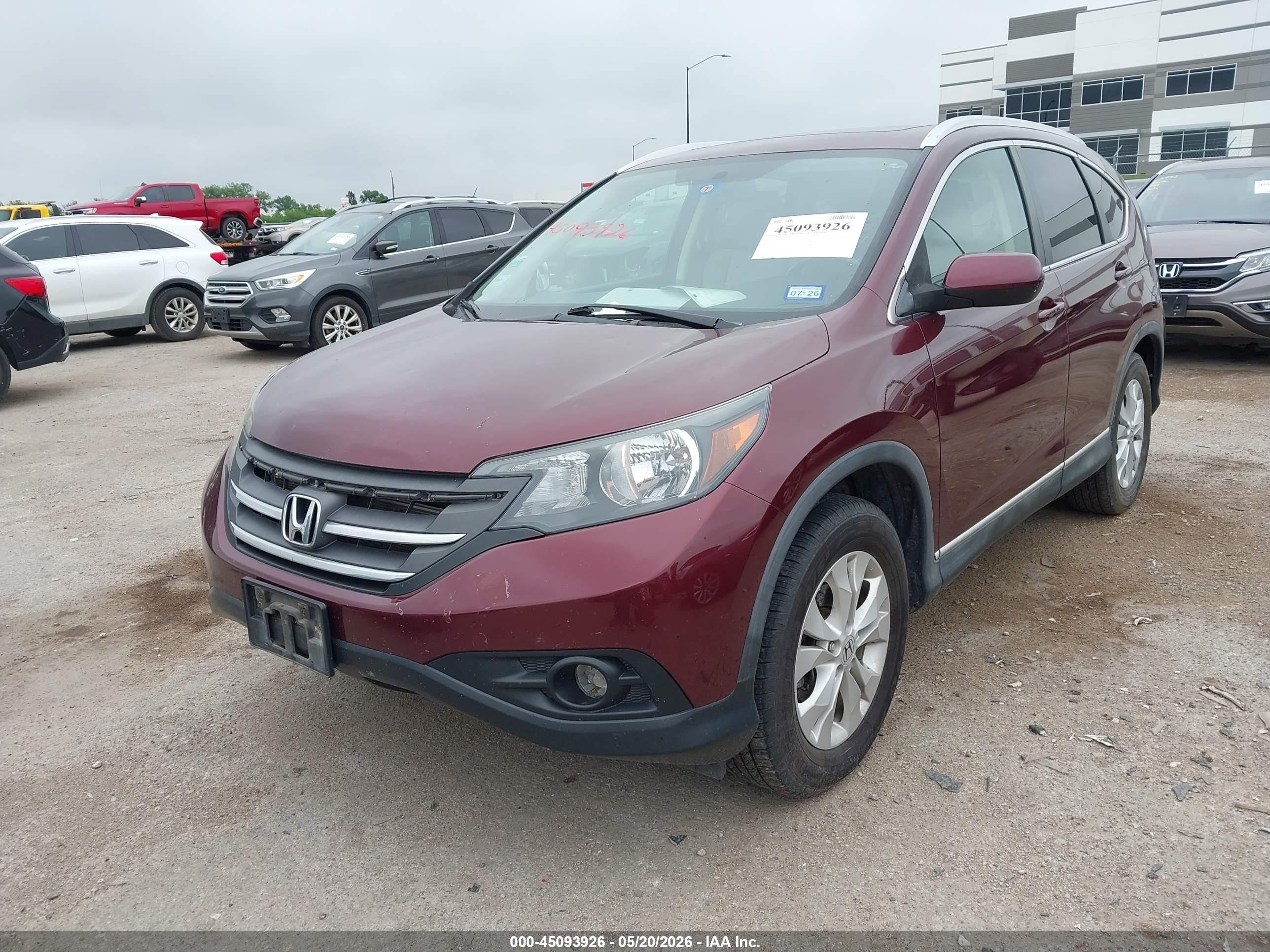2013 Honda Cr-v Ex-l Burgundy vin: 5J6RM4H70DL052537
