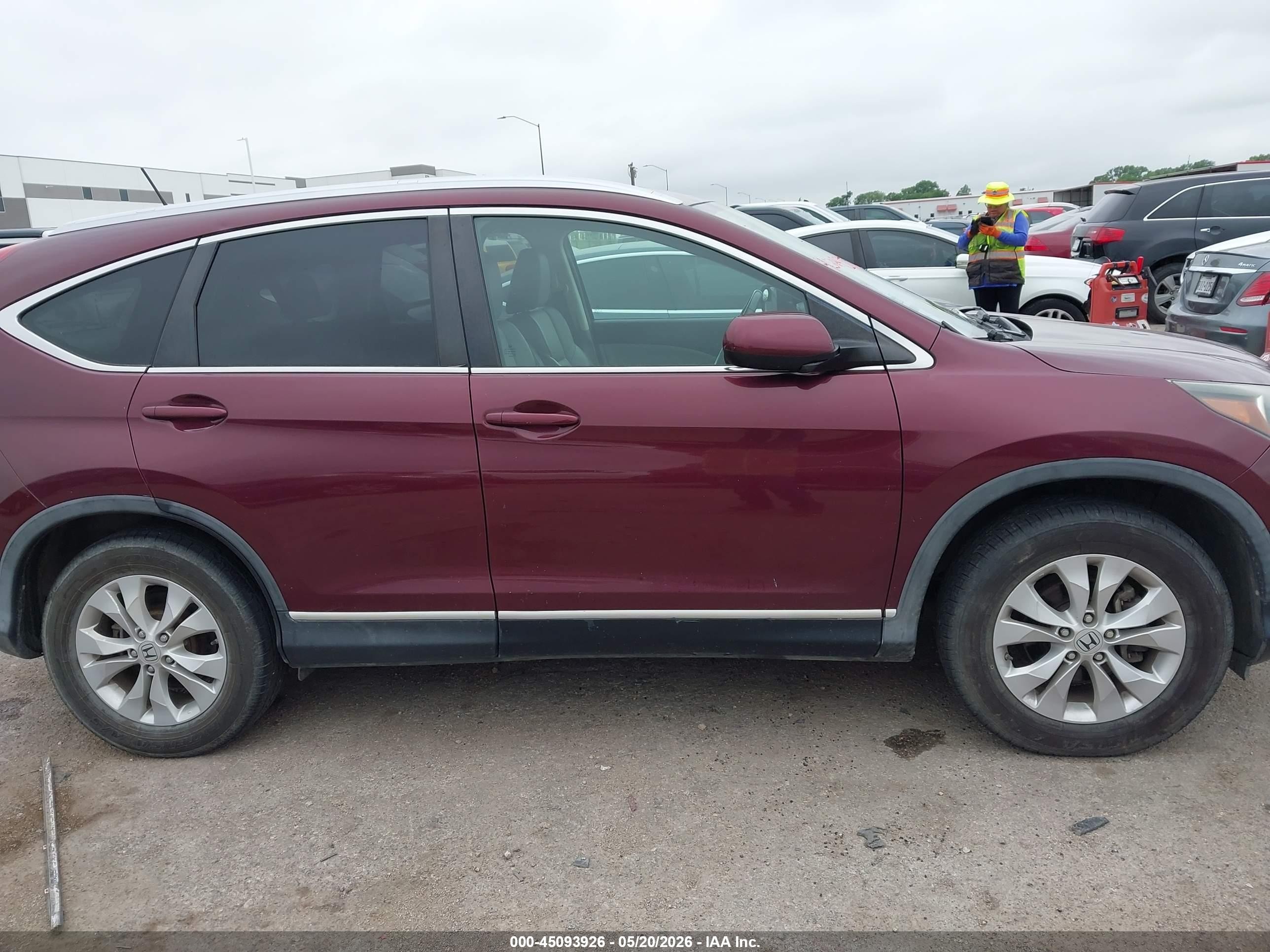 2013 Honda Cr-v Ex-l Burgundy vin: 5J6RM4H70DL052537