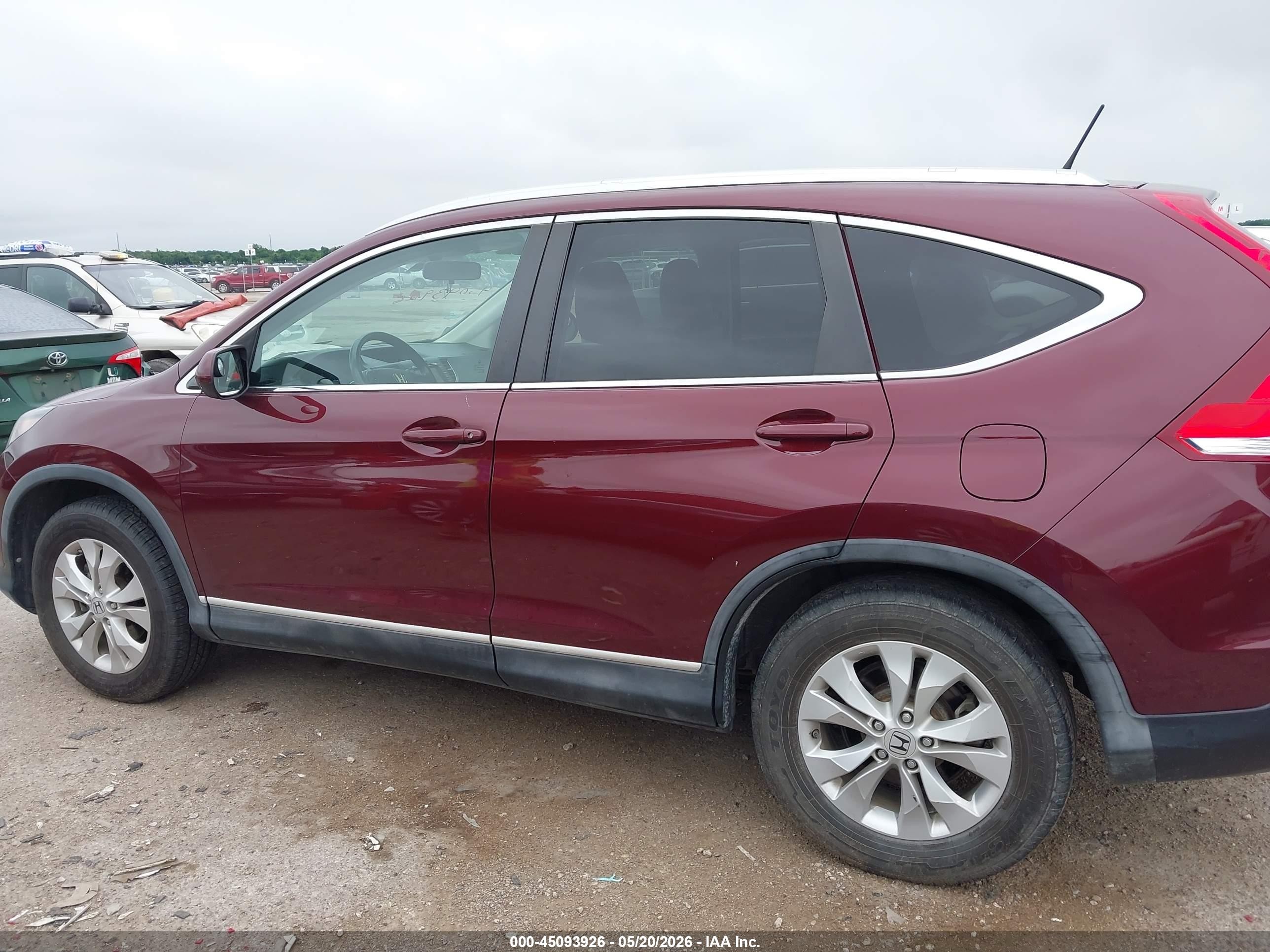 2013 Honda Cr-v Ex-l Burgundy vin: 5J6RM4H70DL052537