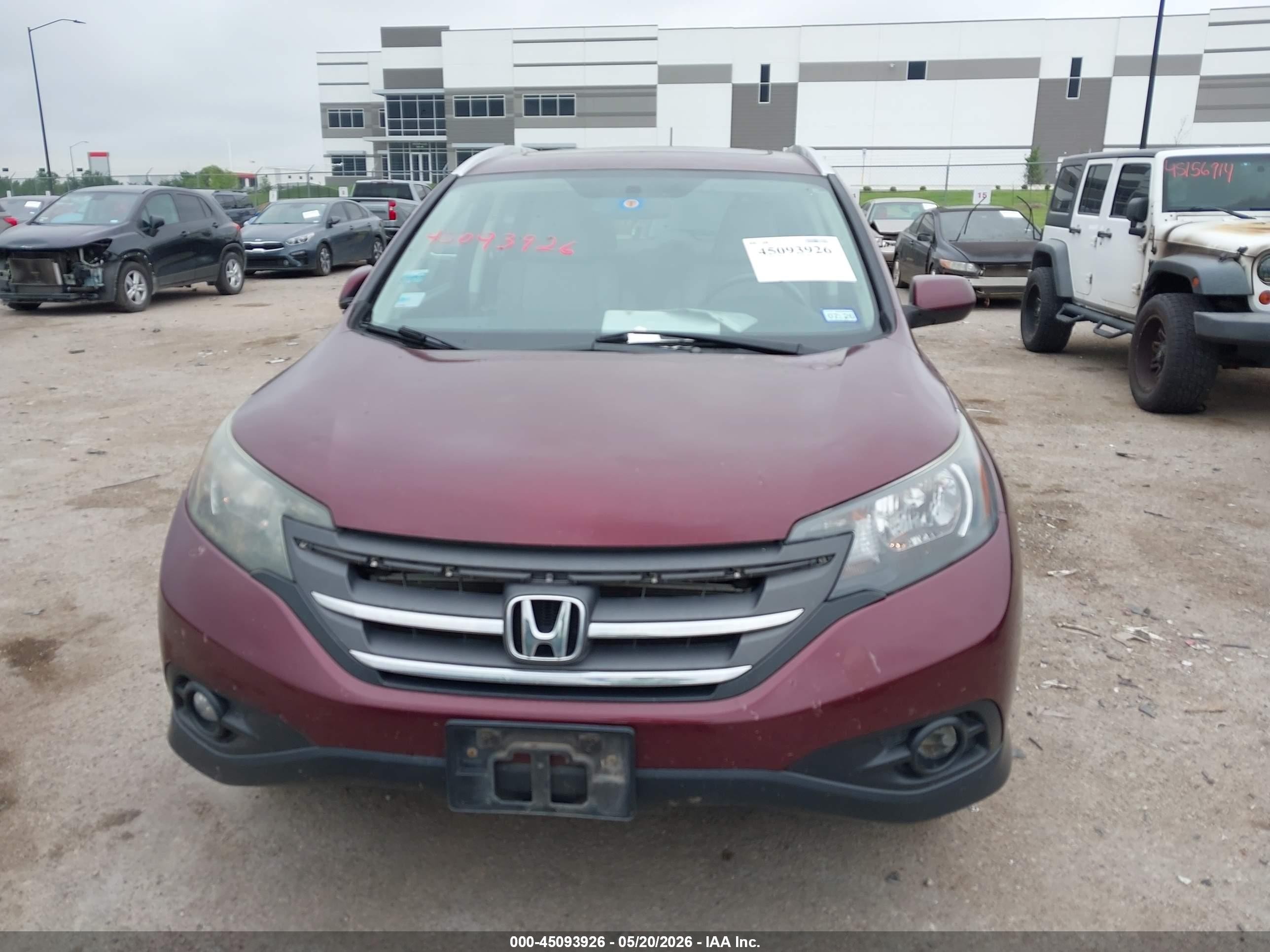 2013 Honda Cr-v Ex-l Burgundy vin: 5J6RM4H70DL052537