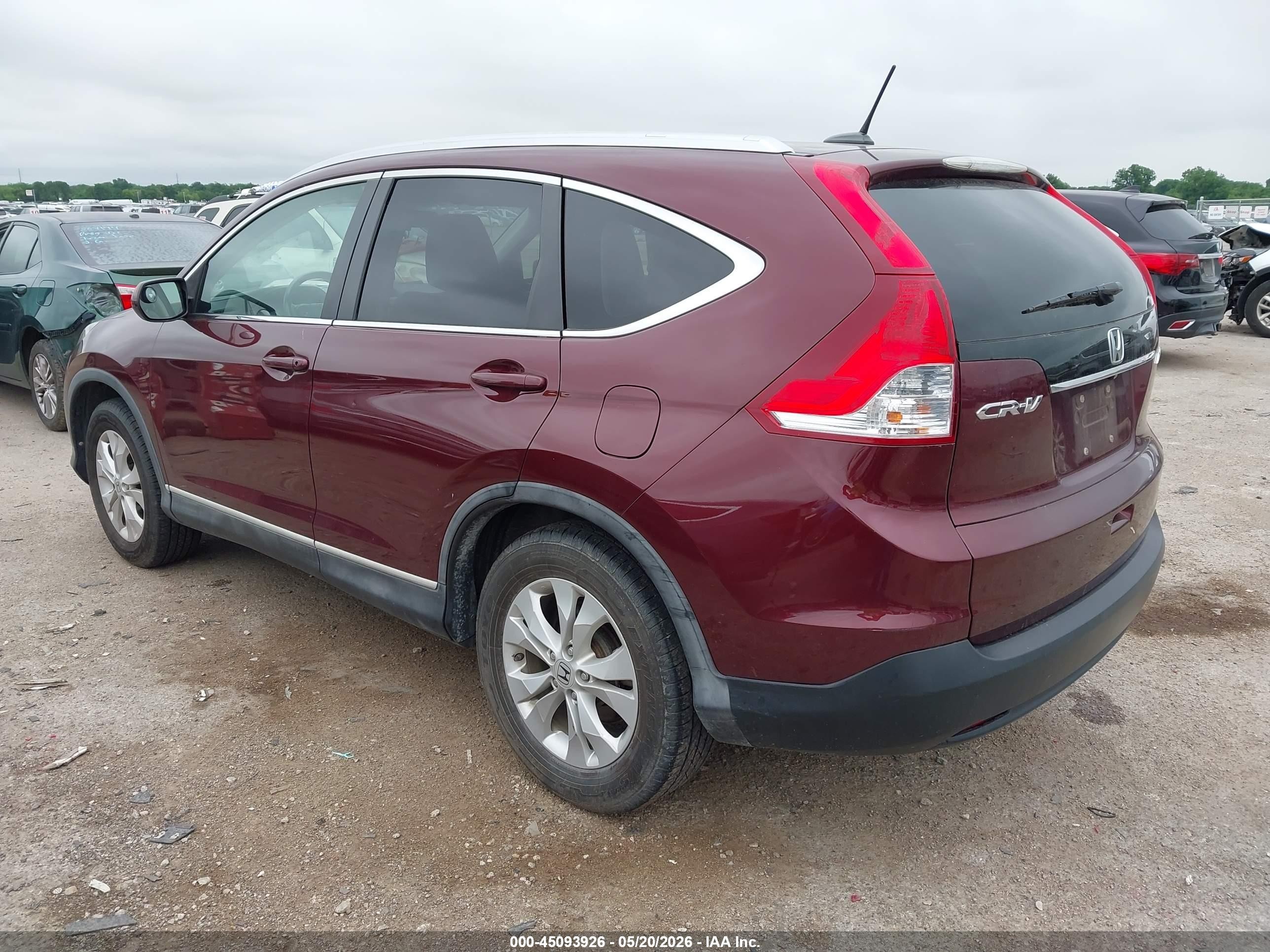 2013 Honda Cr-v Ex-l Burgundy vin: 5J6RM4H70DL052537
