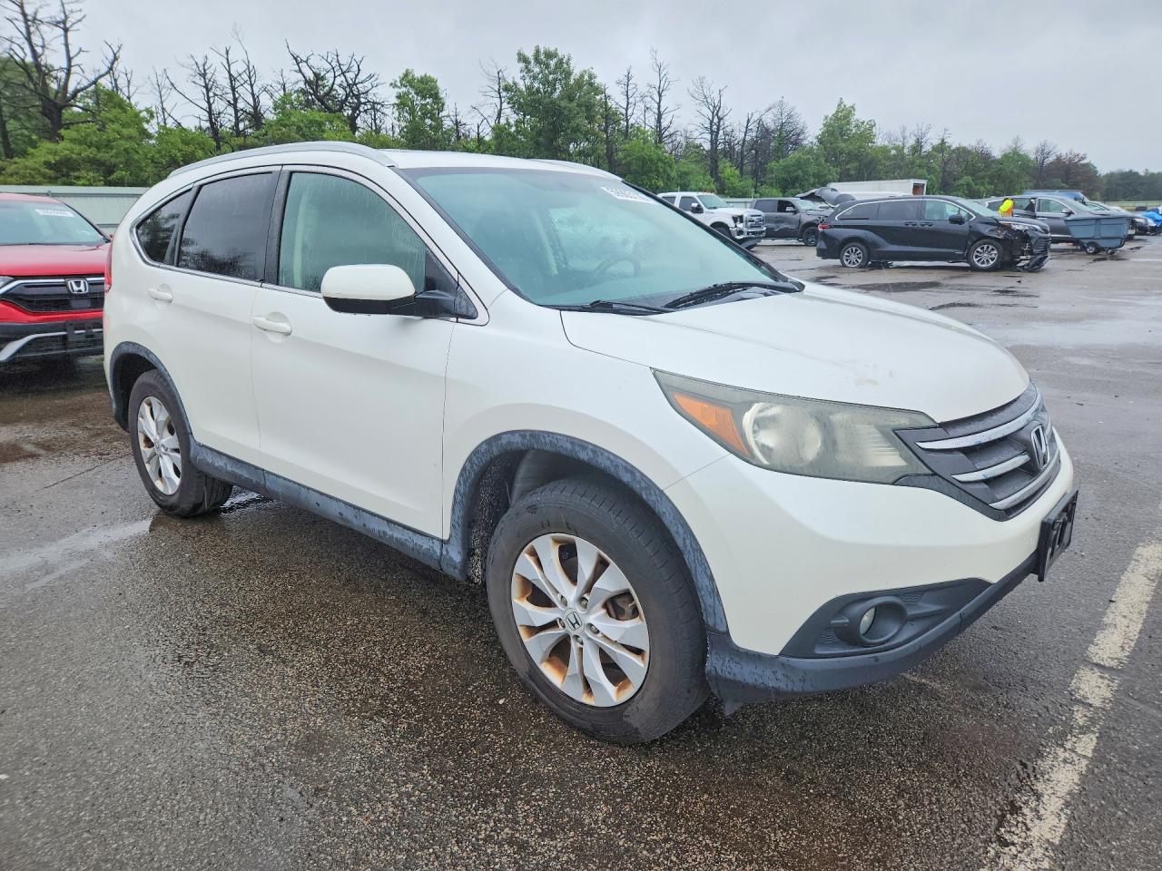 2013 Honda Crv White vin: 5J6RM4H70DL056104