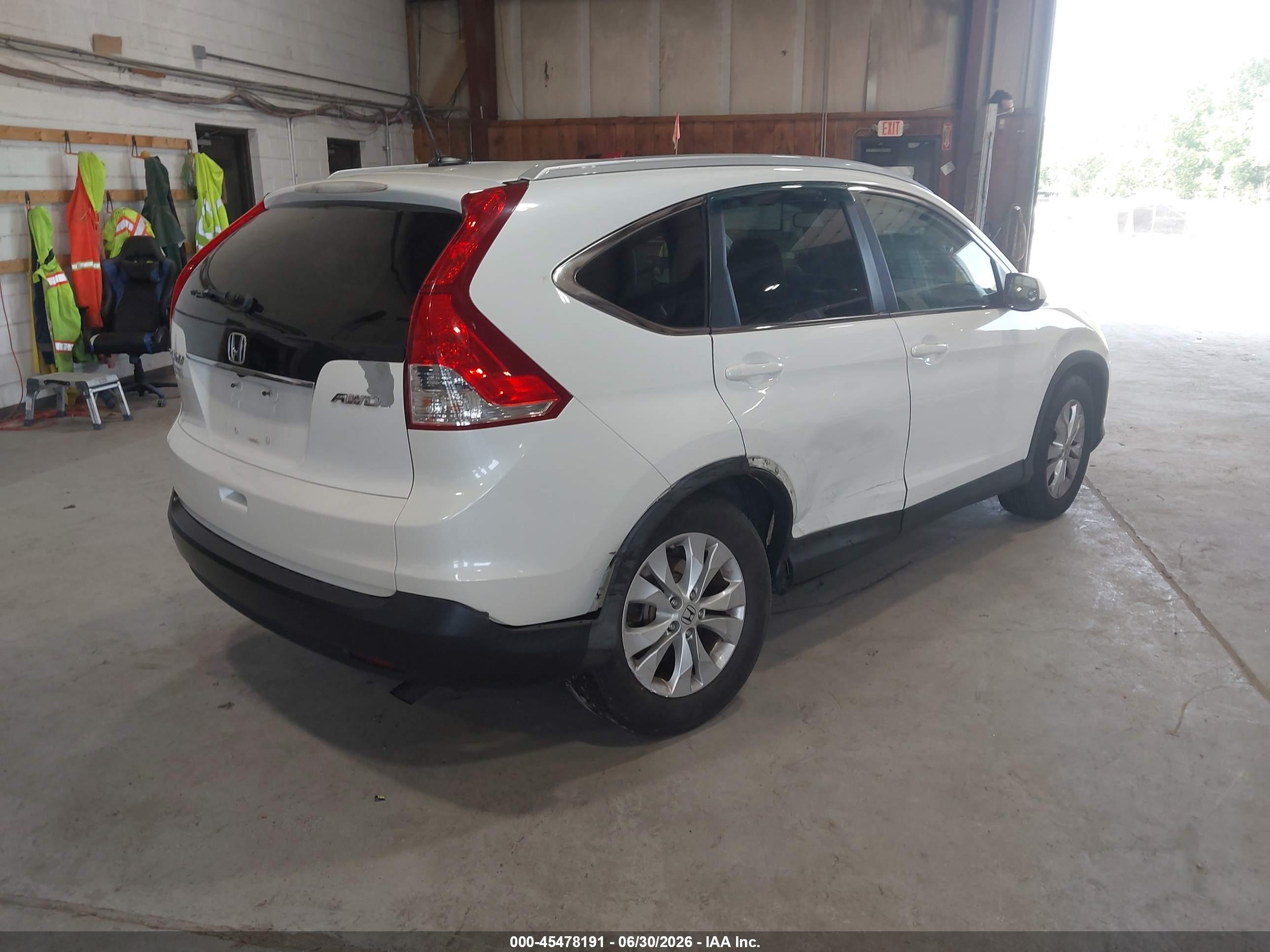 2013 Honda Cr-v Ex-l White vin: 5J6RM4H70DL059763
