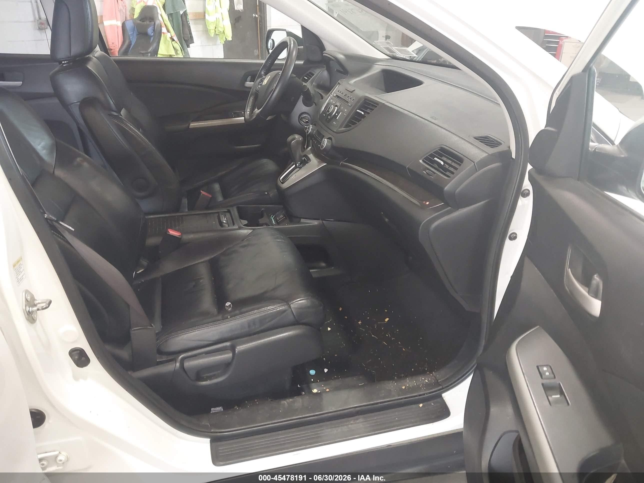 2013 Honda Cr-v Ex-l White vin: 5J6RM4H70DL059763