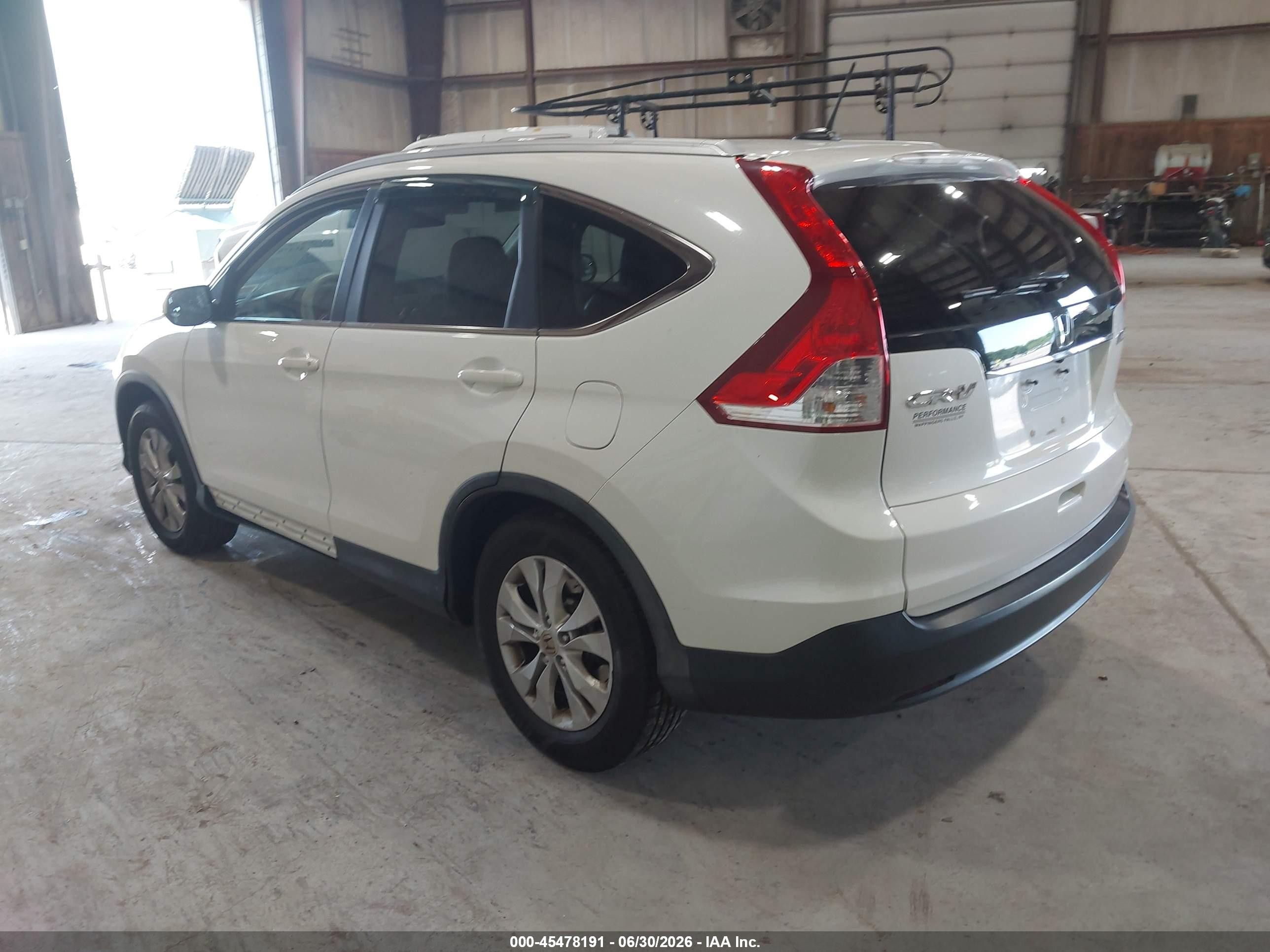 2013 Honda Cr-v Ex-l White vin: 5J6RM4H70DL059763