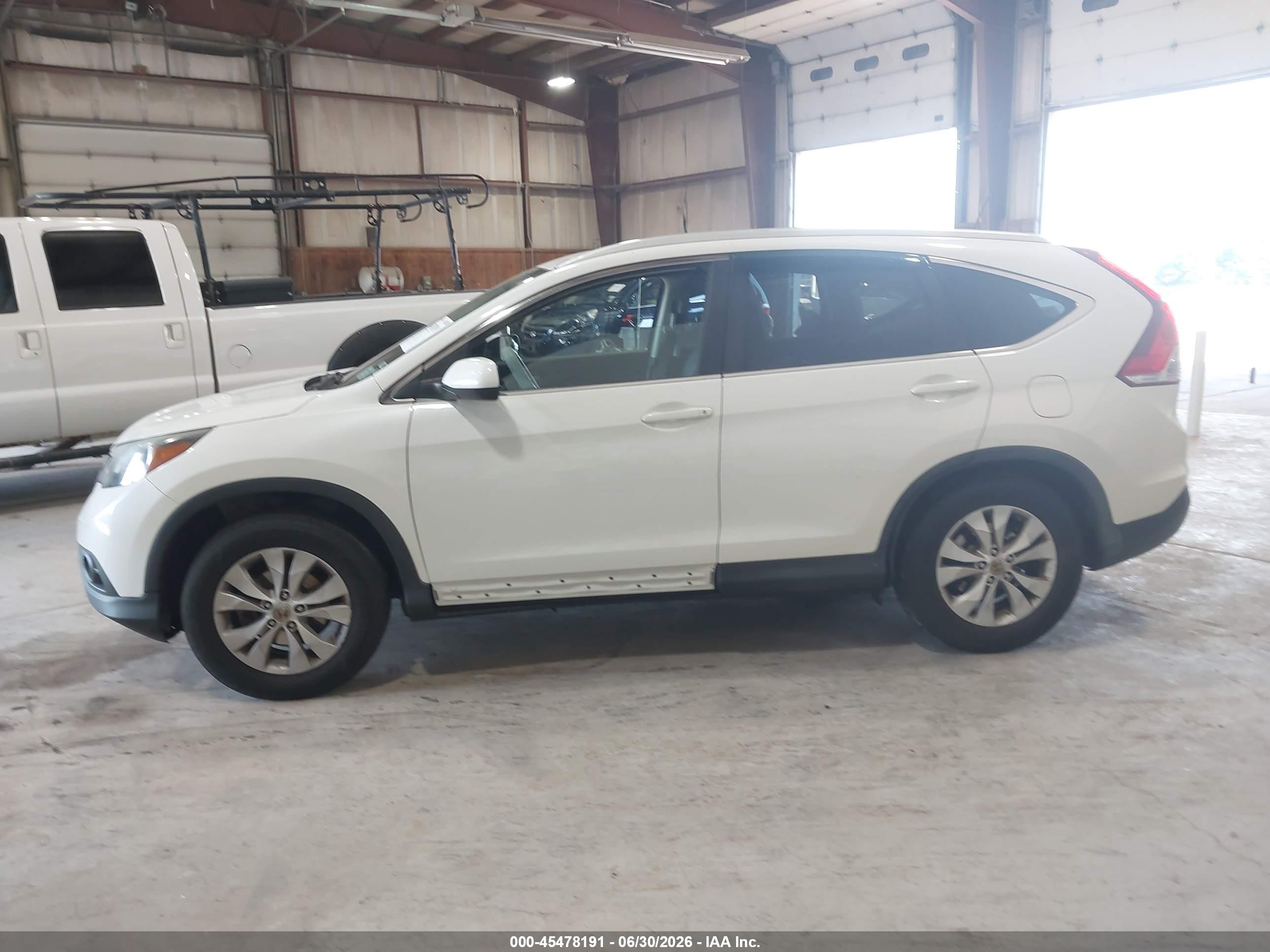 2013 Honda Cr-v Ex-l White vin: 5J6RM4H70DL059763