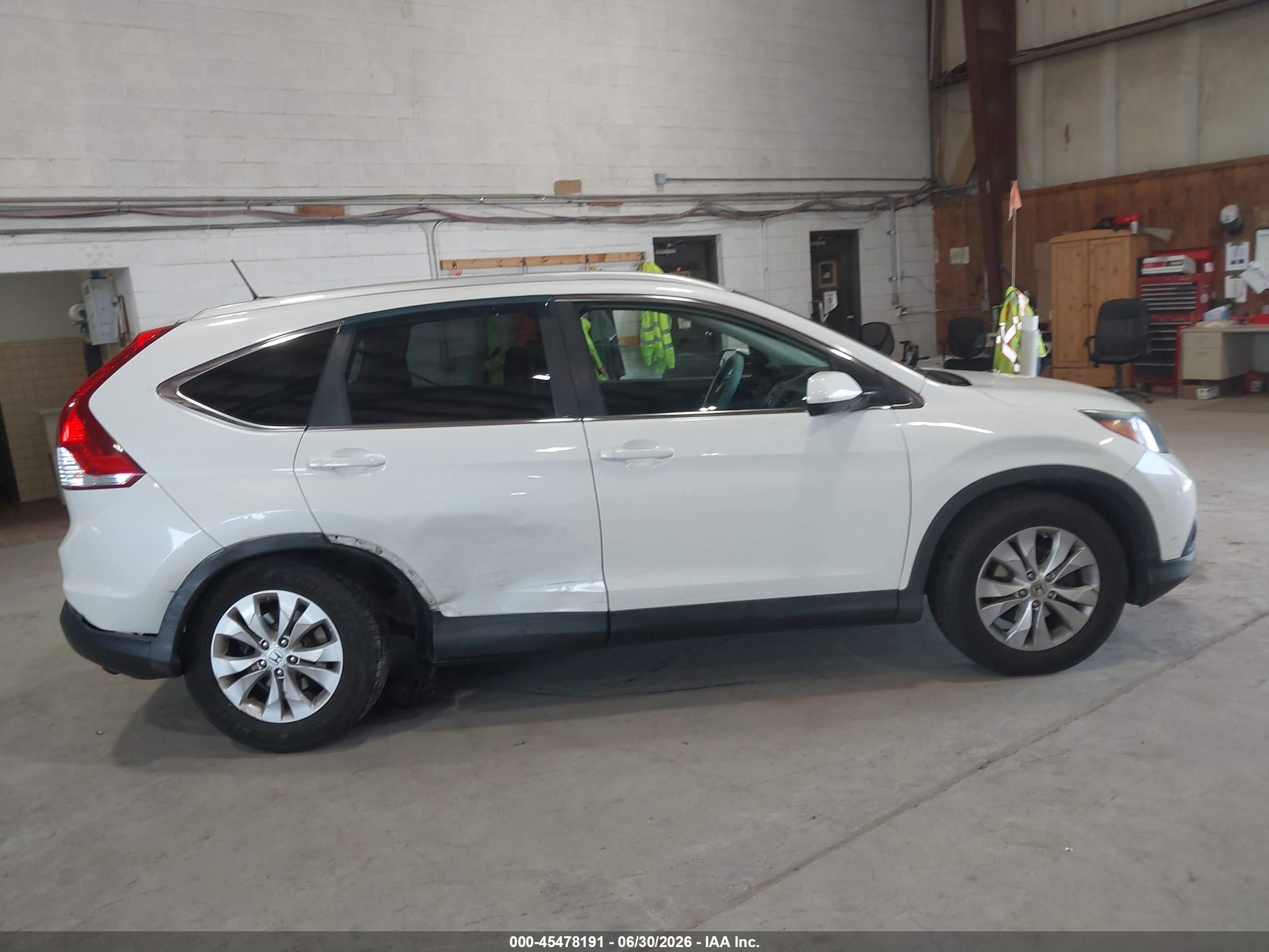2013 Honda Cr-v Ex-l White vin: 5J6RM4H70DL059763
