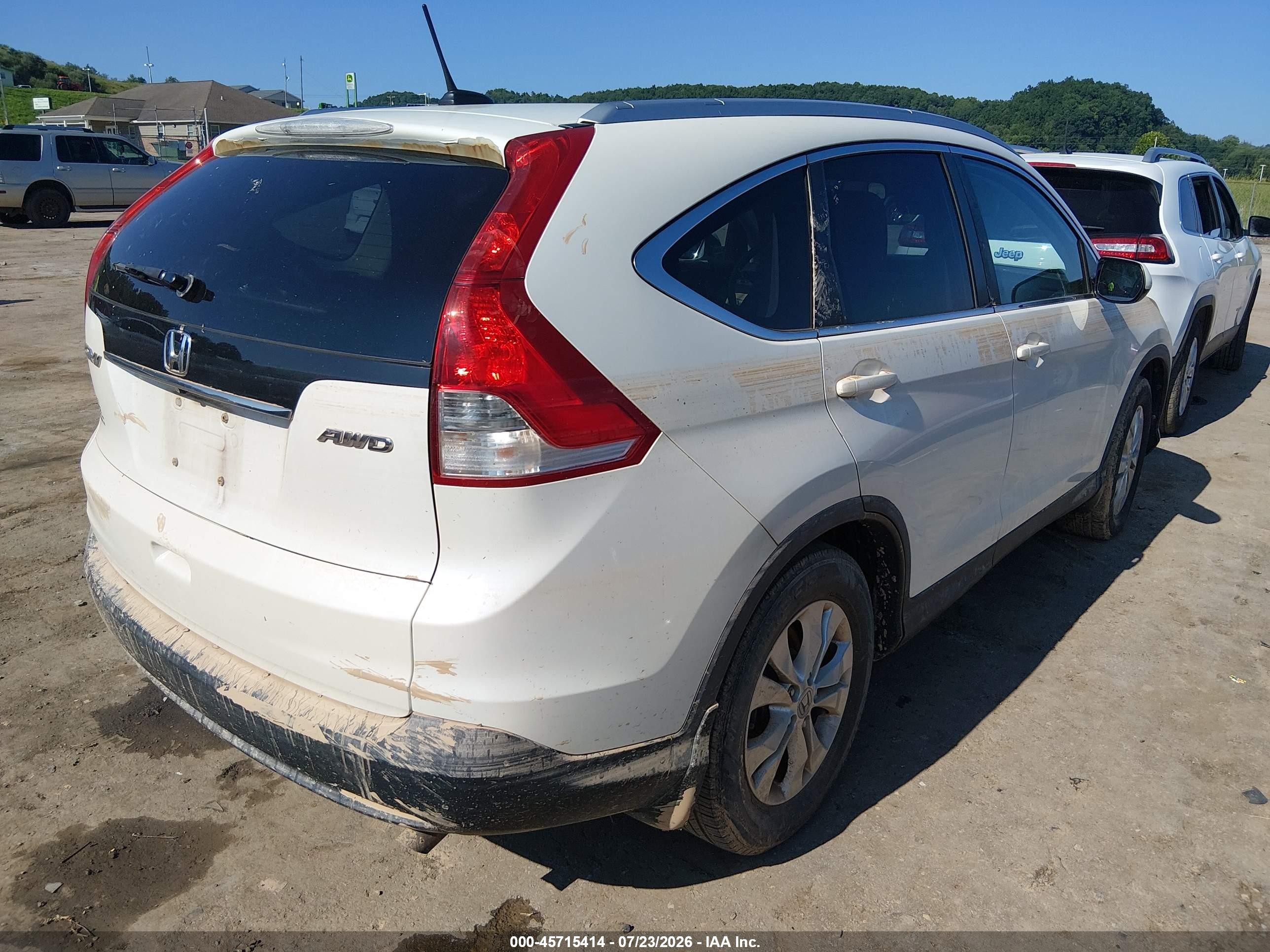 2014 Honda Cr-v Ex-l White vin: 5J6RM4H70EL015358