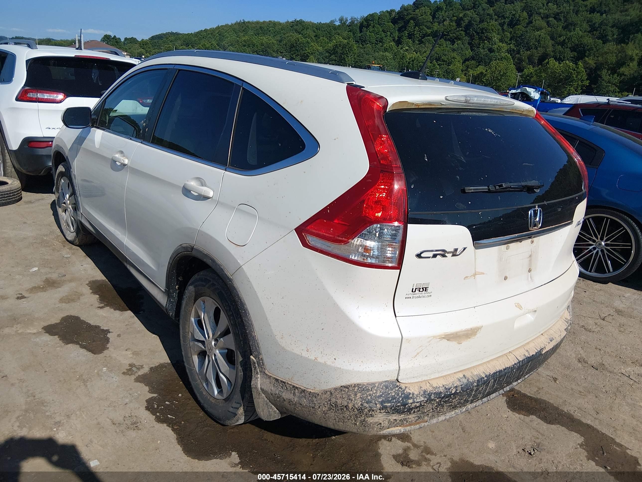 2014 Honda Cr-v Ex-l White vin: 5J6RM4H70EL015358