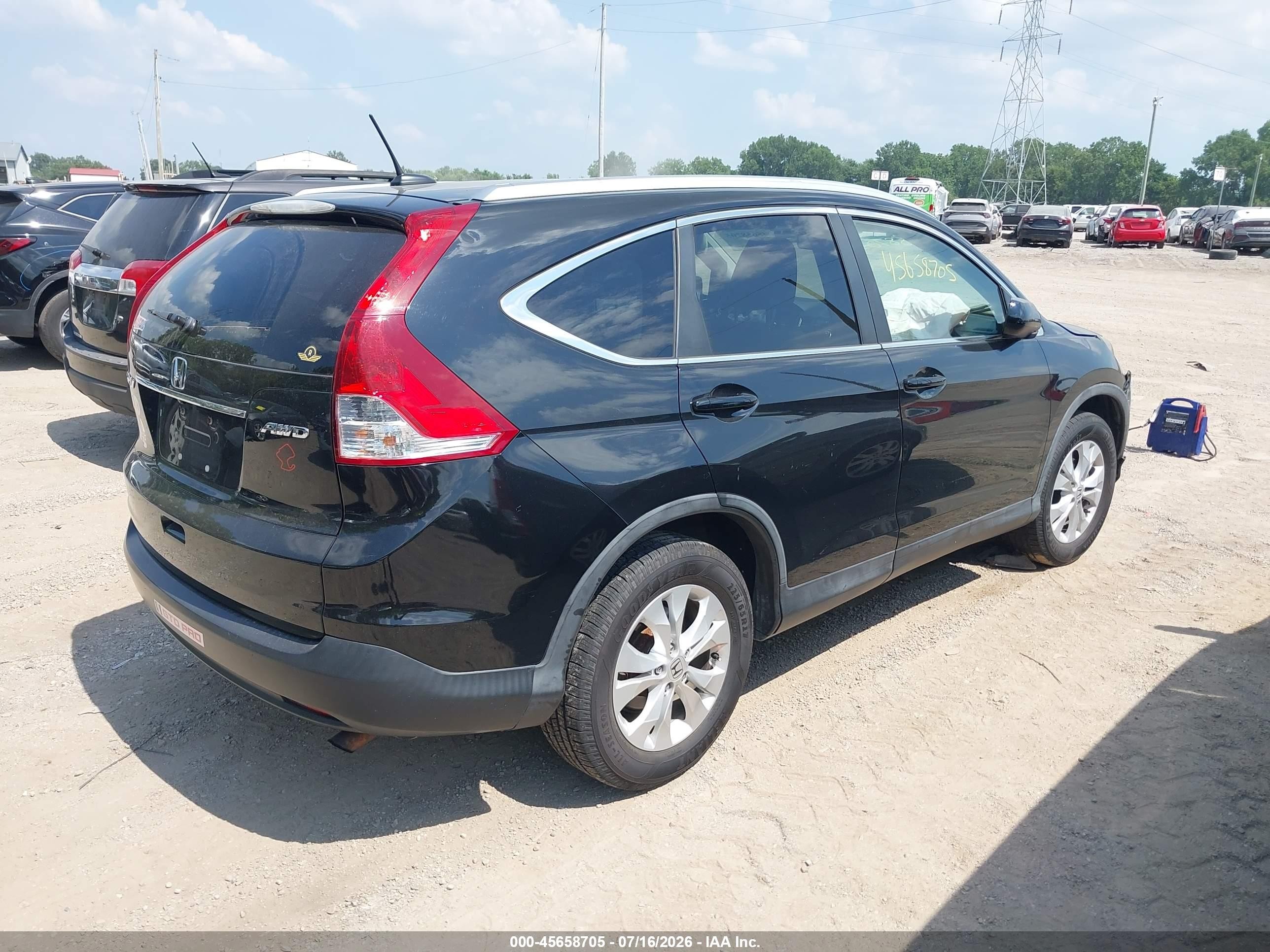 2014 Honda Cr-v Ex-l Черный vin: 5J6RM4H70EL032564