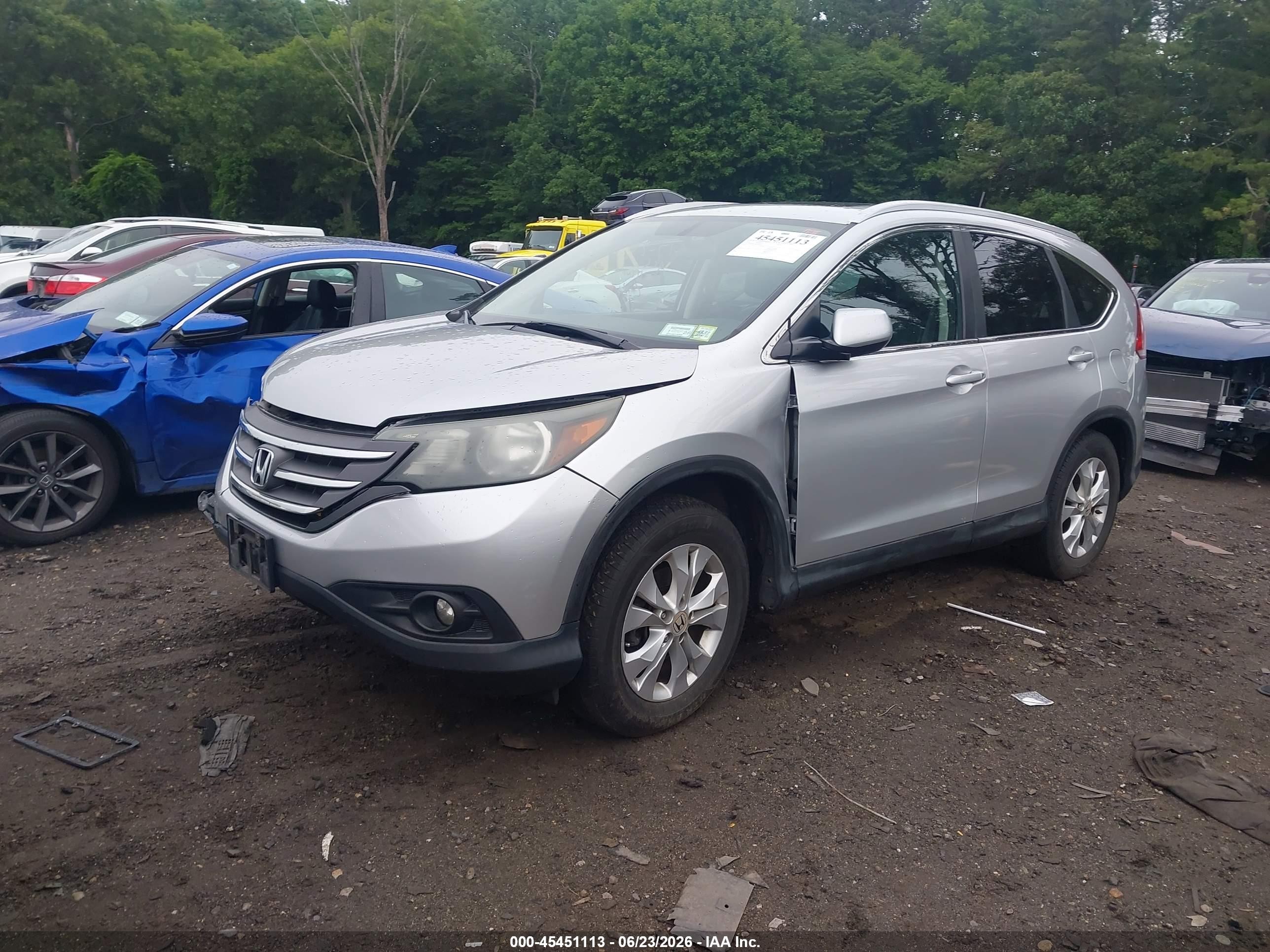 2014 Honda Cr-v Ex-l Gray vin: 5J6RM4H70EL060042