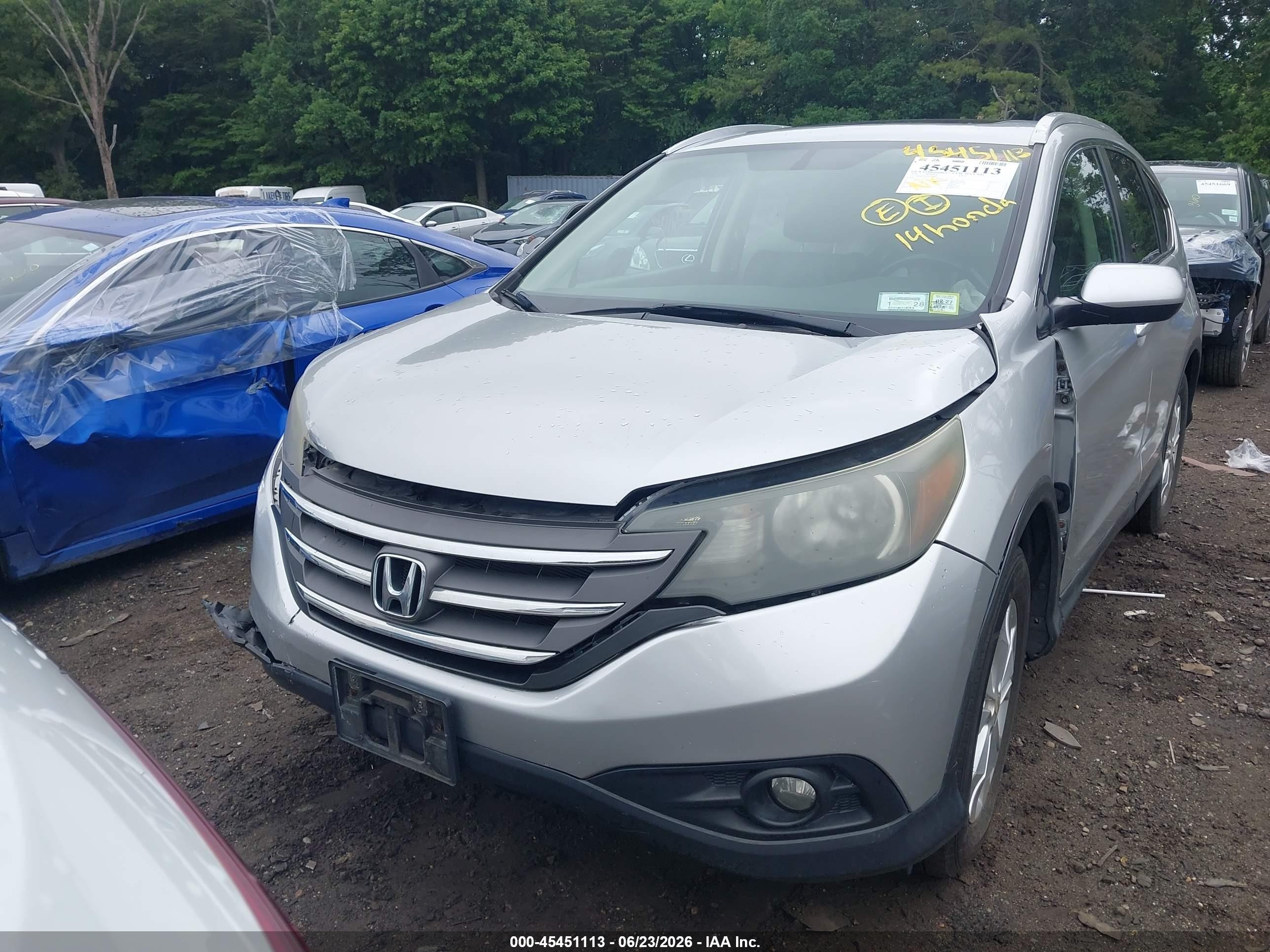 2014 Honda Cr-v Ex-l Gray vin: 5J6RM4H70EL060042