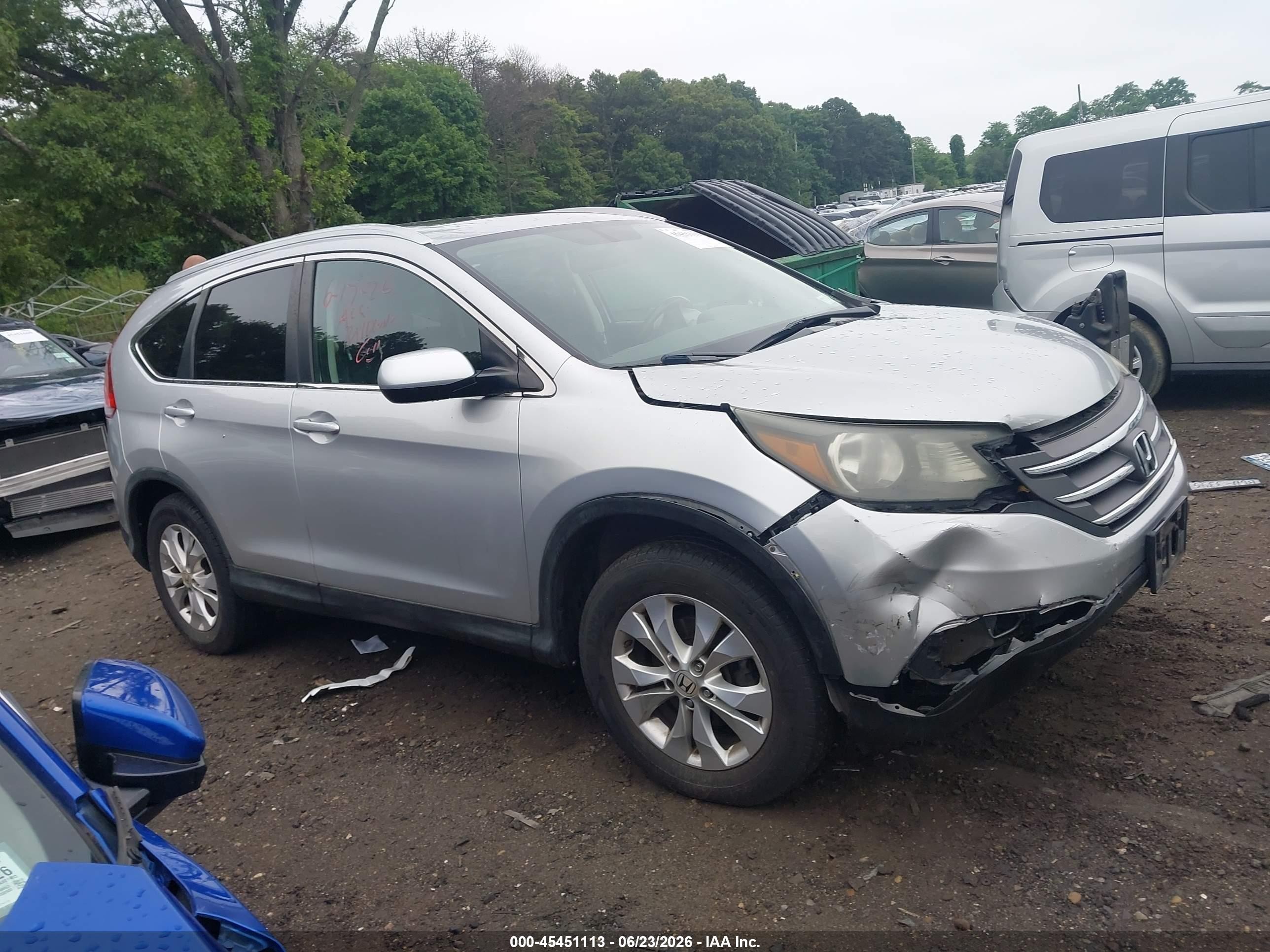 2014 Honda Cr-v Ex-l Gray vin: 5J6RM4H70EL060042