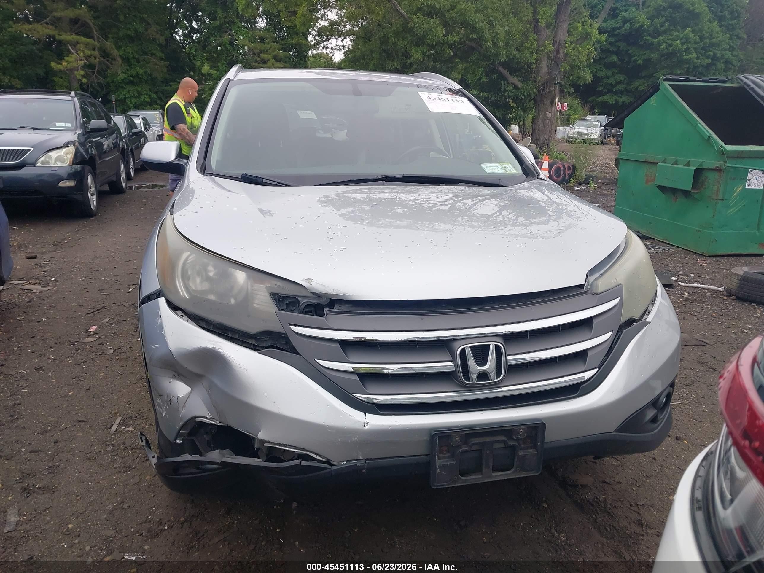 2014 Honda Cr-v Ex-l Gray vin: 5J6RM4H70EL060042