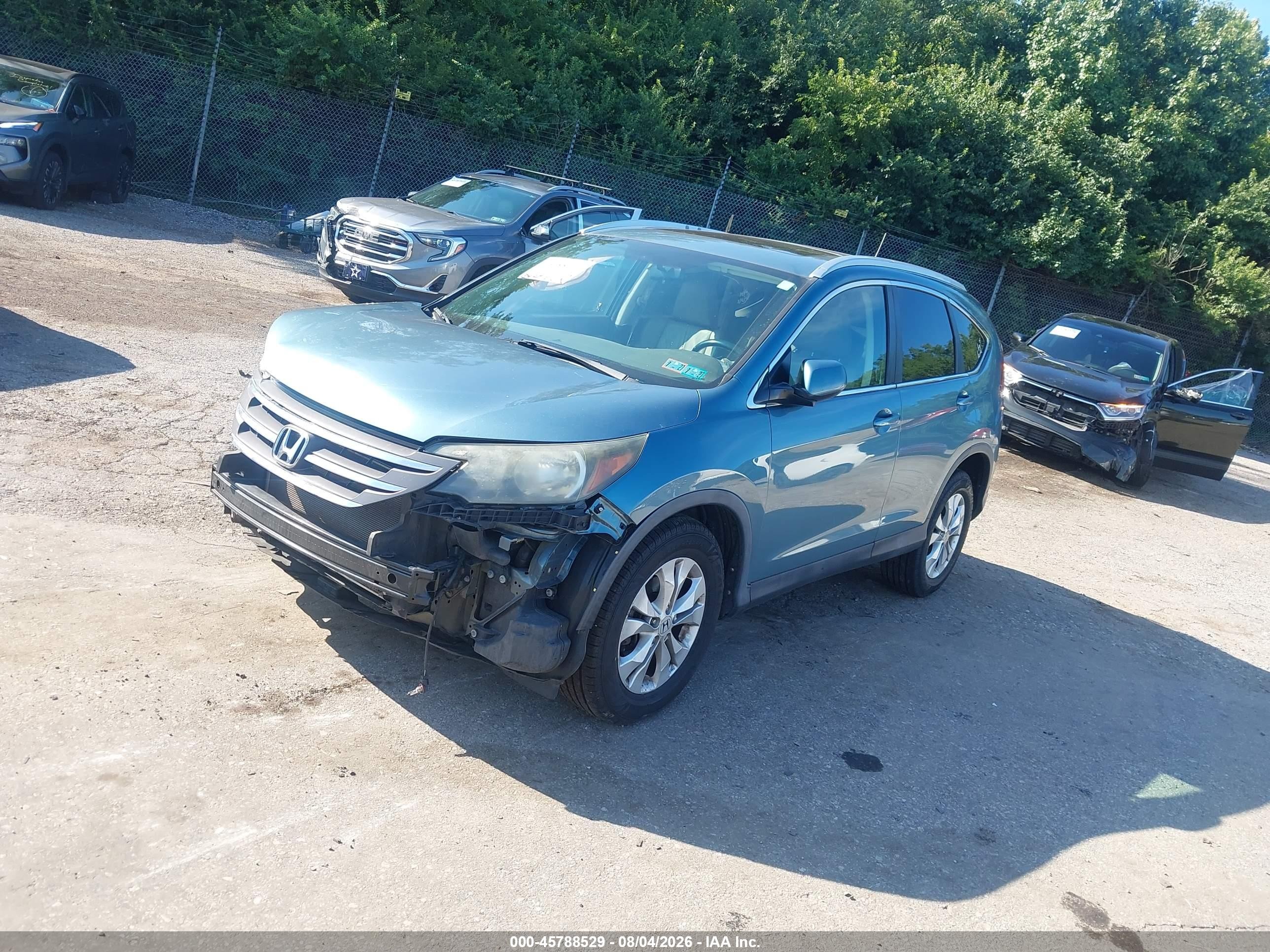 2014 Honda Cr-v Ex-l Blue vin: 5J6RM4H70EL067069
