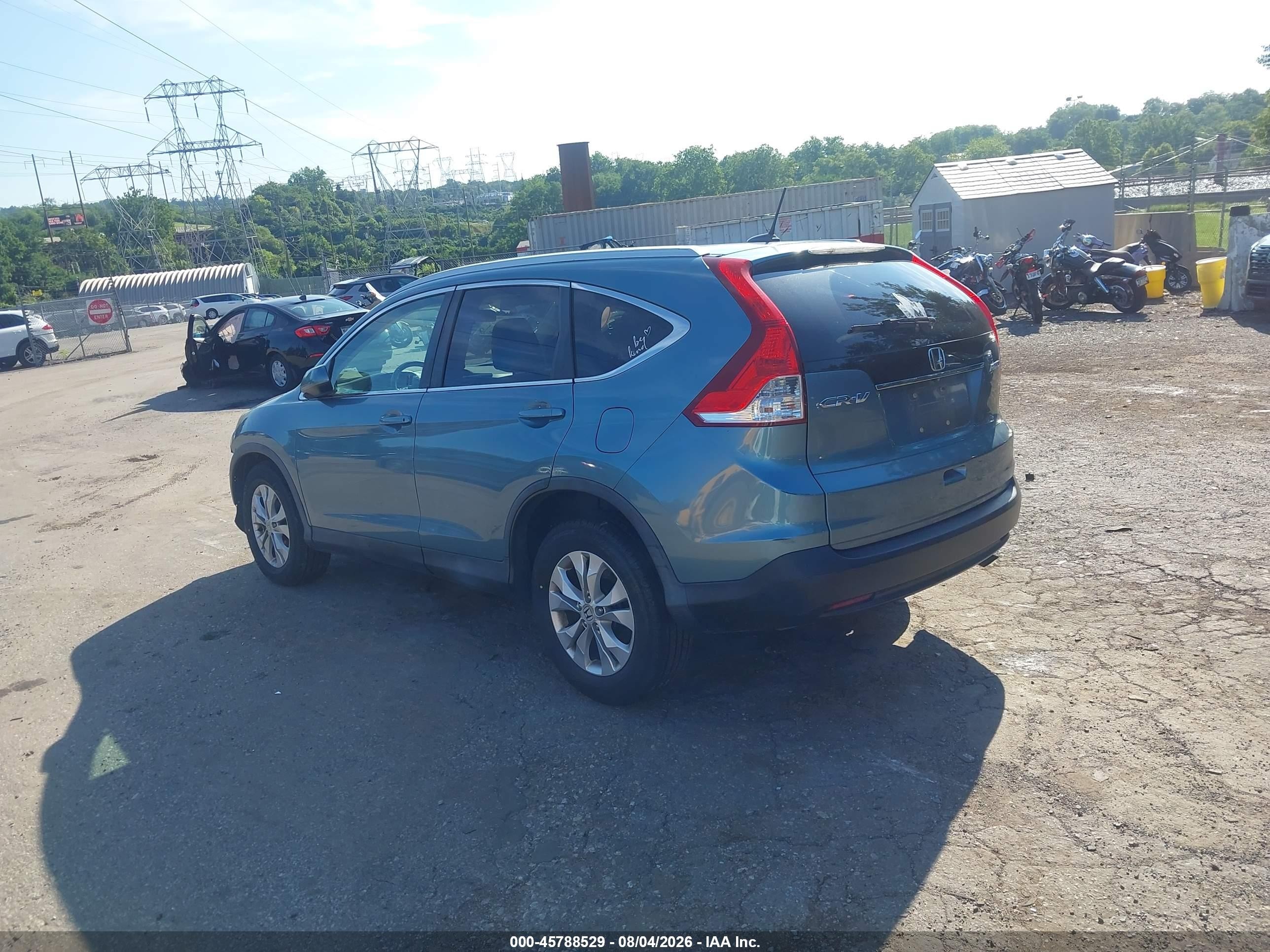 2014 Honda Cr-v Ex-l Blue vin: 5J6RM4H70EL067069