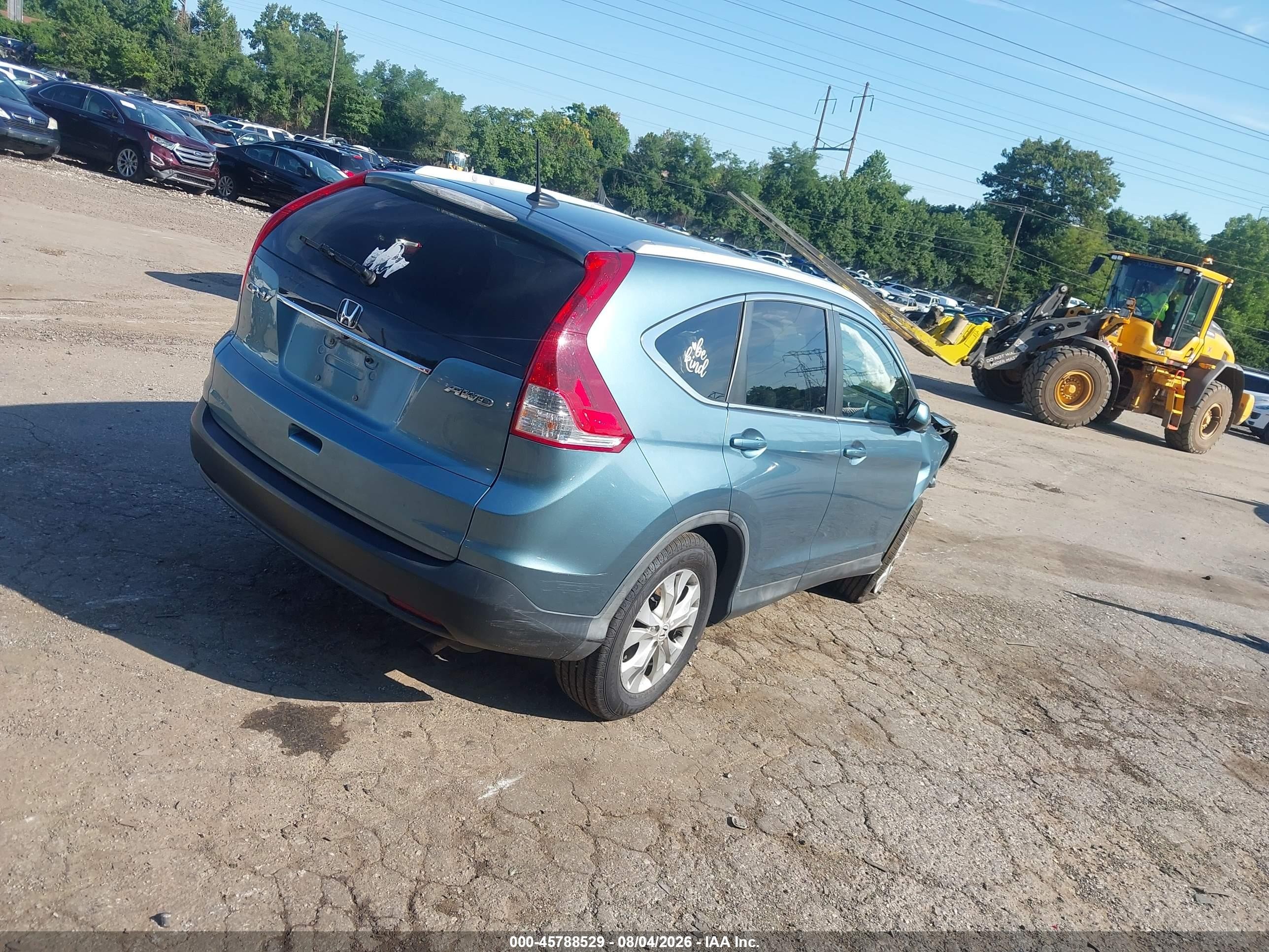 2014 Honda Cr-v Ex-l Blue vin: 5J6RM4H70EL067069