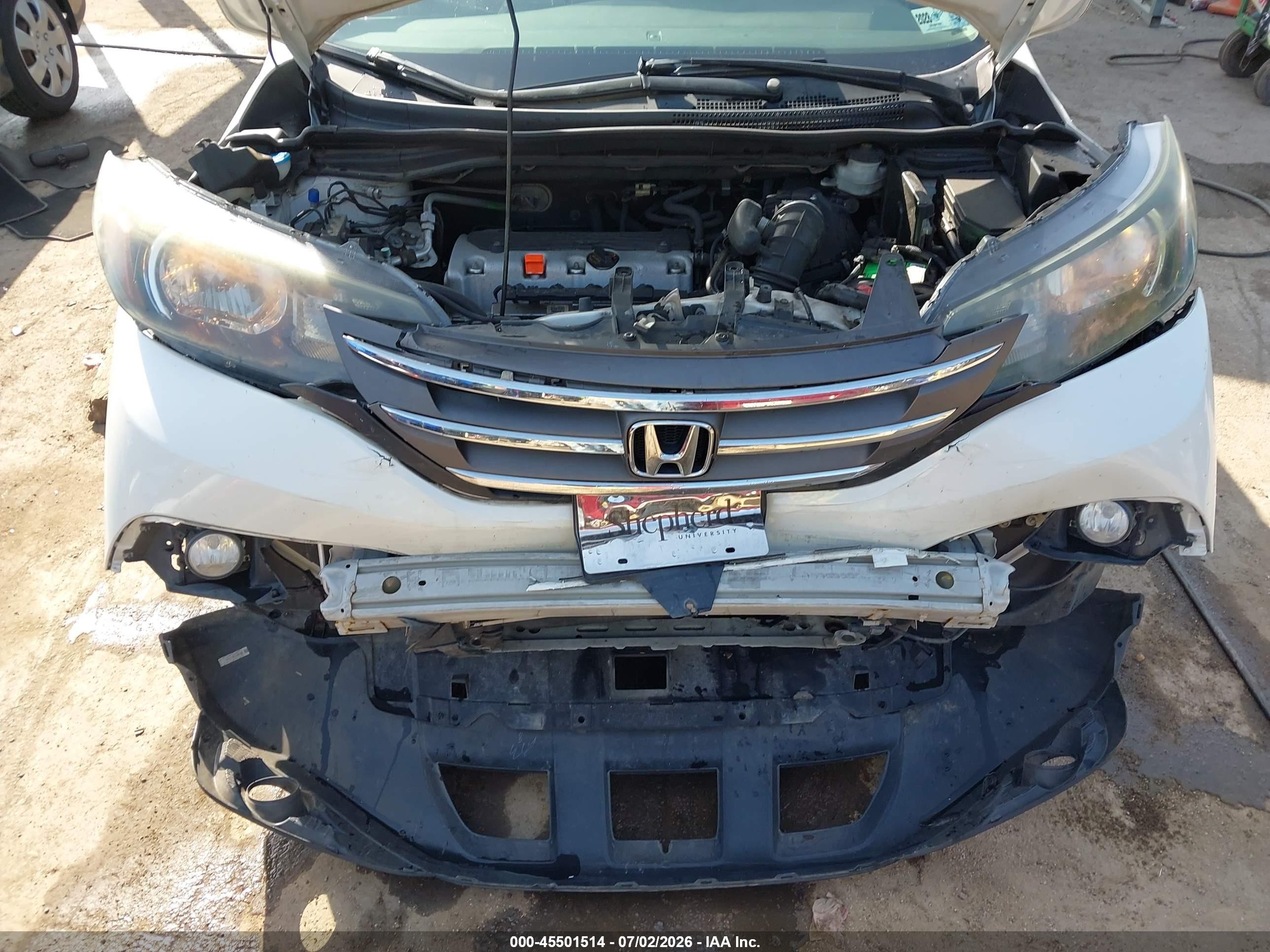 2014 Honda Cr-v Ex-l White vin: 5J6RM4H70EL074040