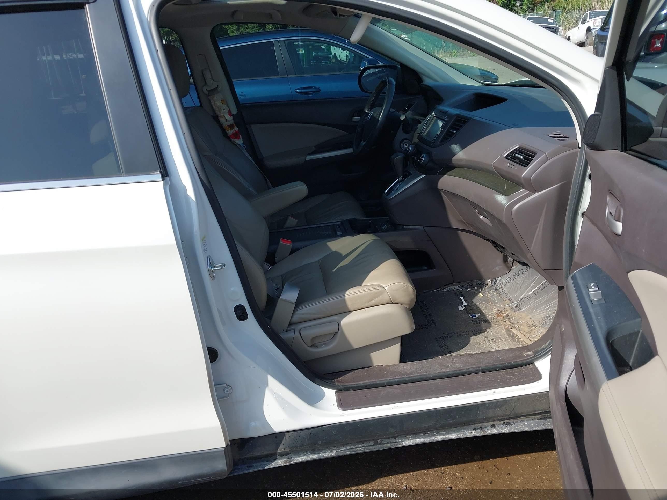 2014 Honda Cr-v Ex-l White vin: 5J6RM4H70EL074040