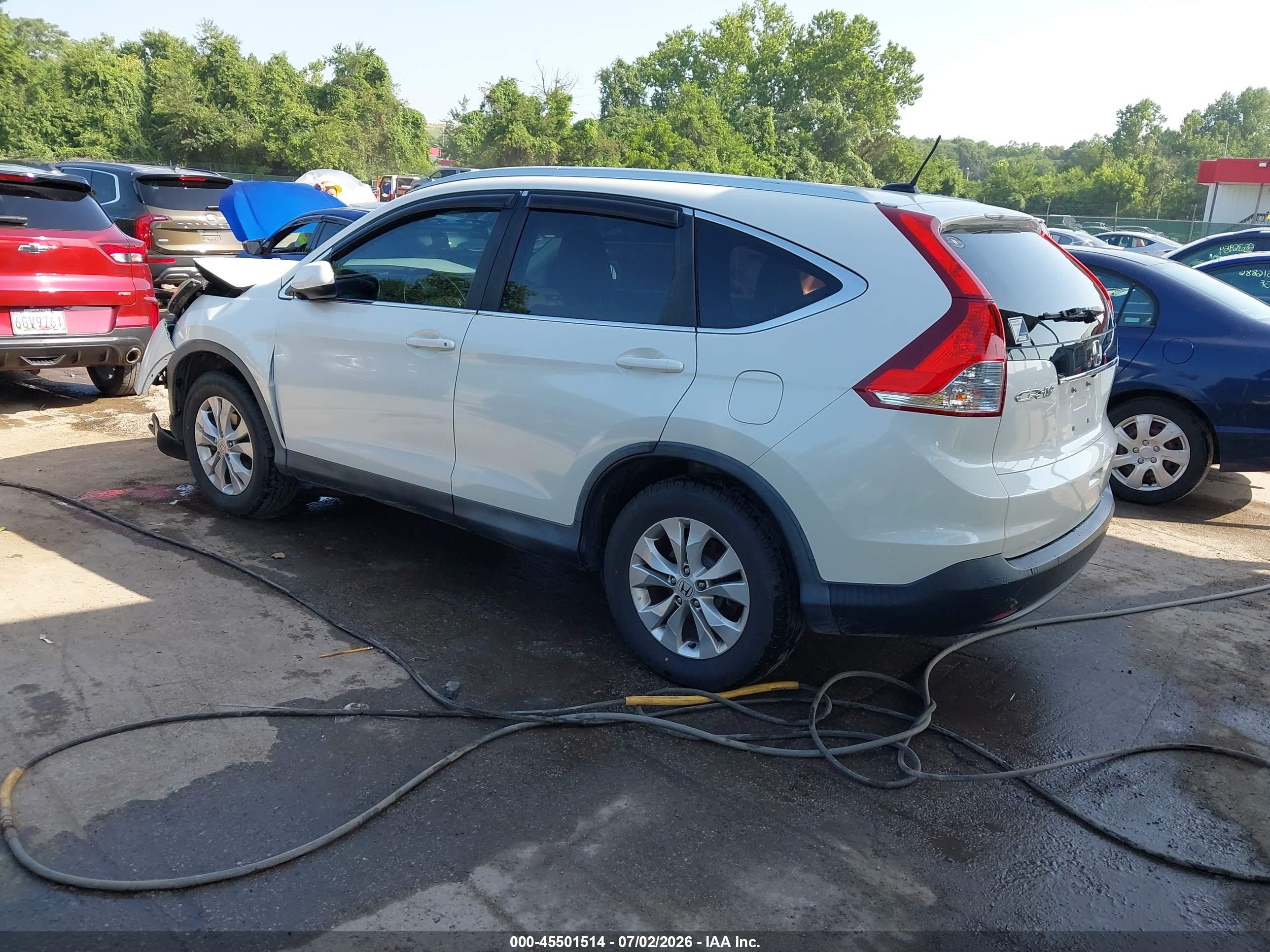 2014 Honda Cr-v Ex-l White vin: 5J6RM4H70EL074040