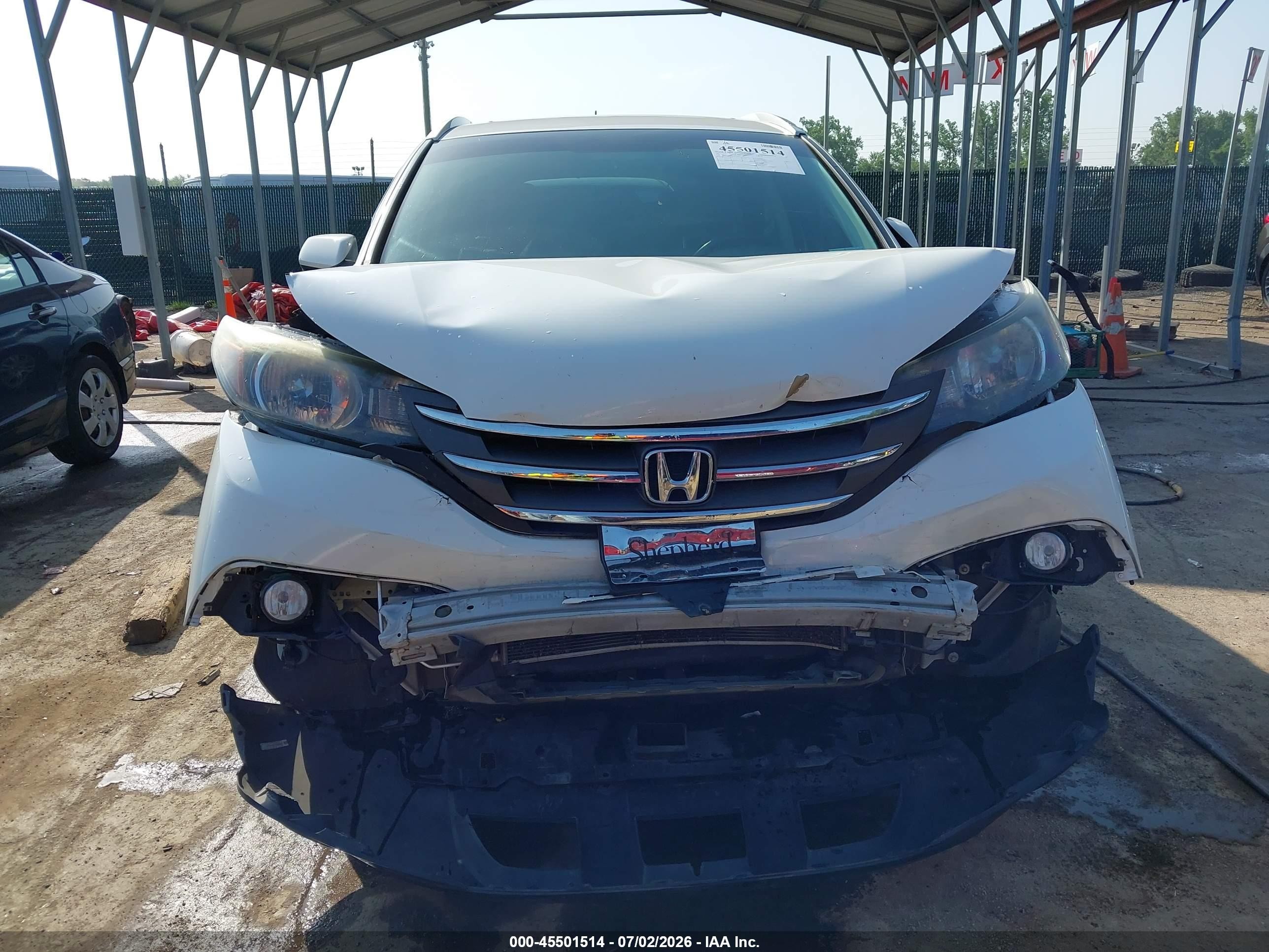 2014 Honda Cr-v Ex-l White vin: 5J6RM4H70EL074040