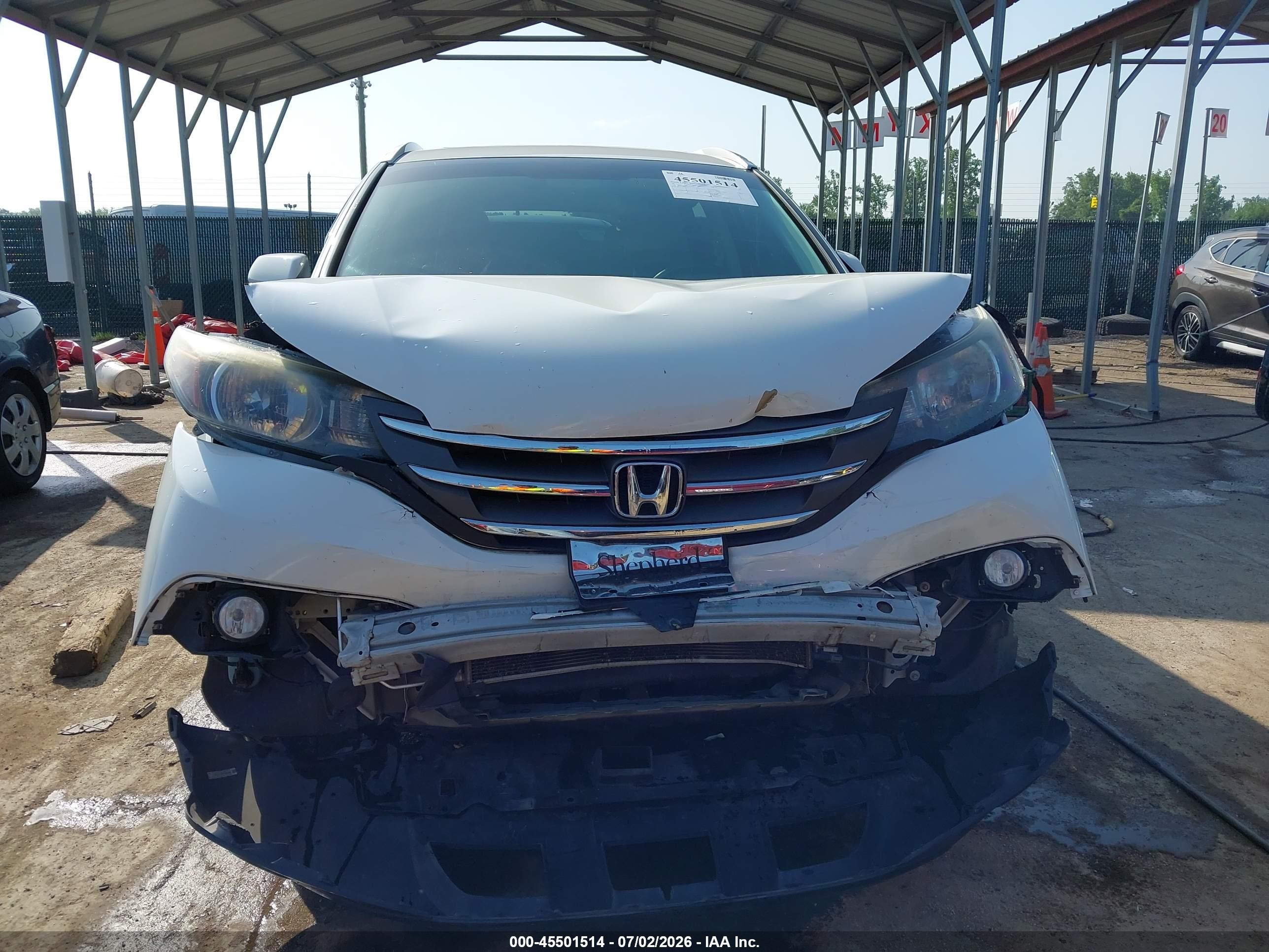 2014 Honda Cr-v Ex-l White vin: 5J6RM4H70EL074040