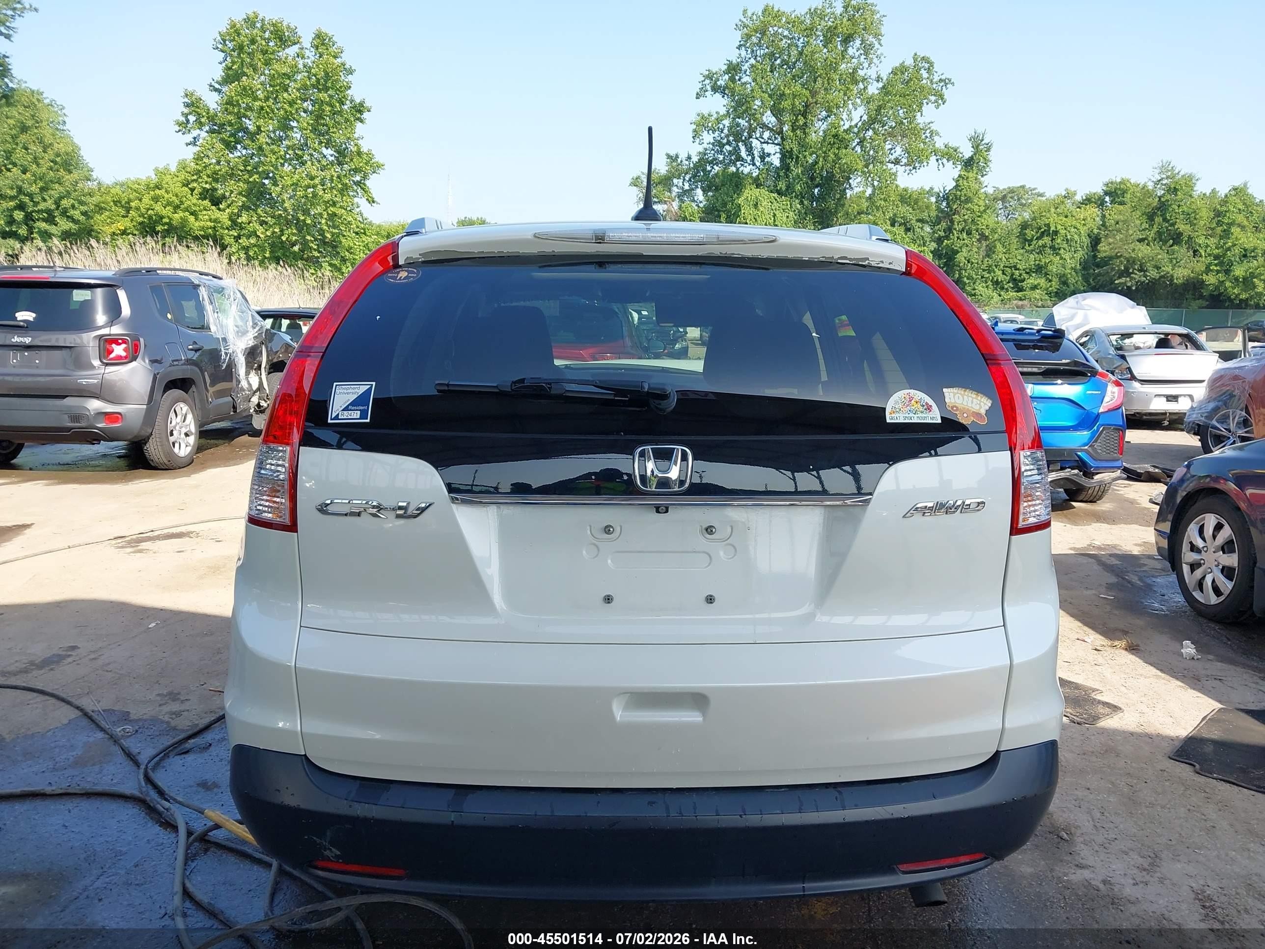 2014 Honda Cr-v Ex-l White vin: 5J6RM4H70EL074040