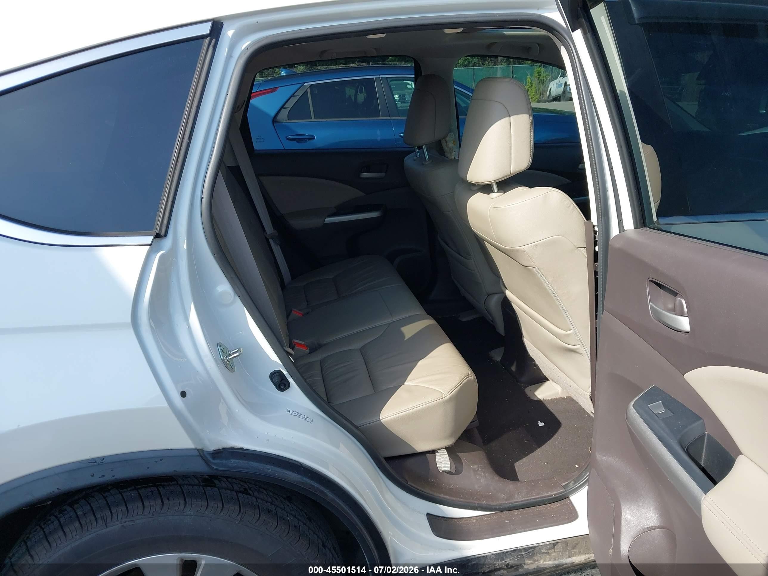 2014 Honda Cr-v Ex-l White vin: 5J6RM4H70EL074040