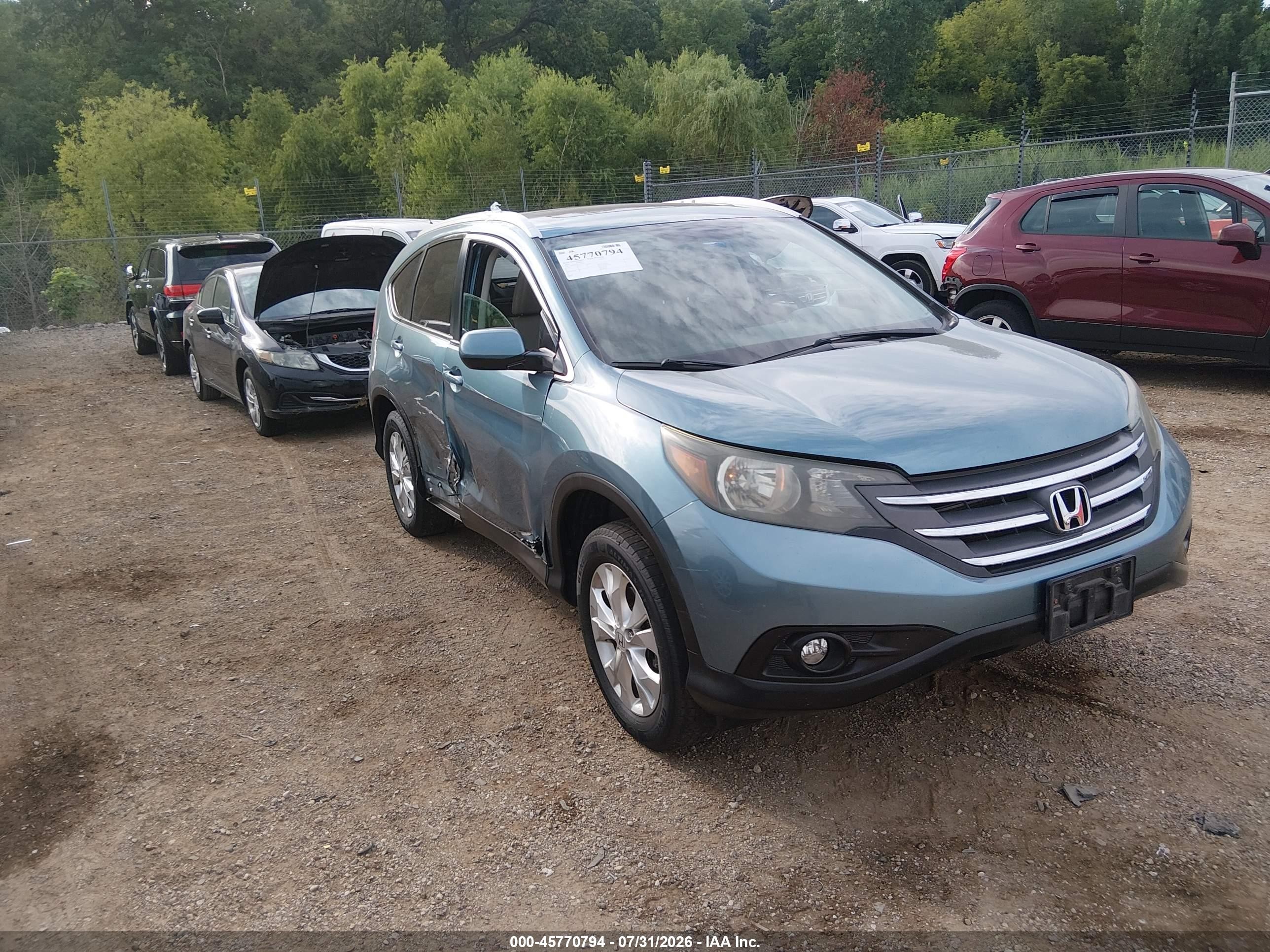 2014 Honda Cr-v Ex-l Light Blue vin: 5J6RM4H70EL091677