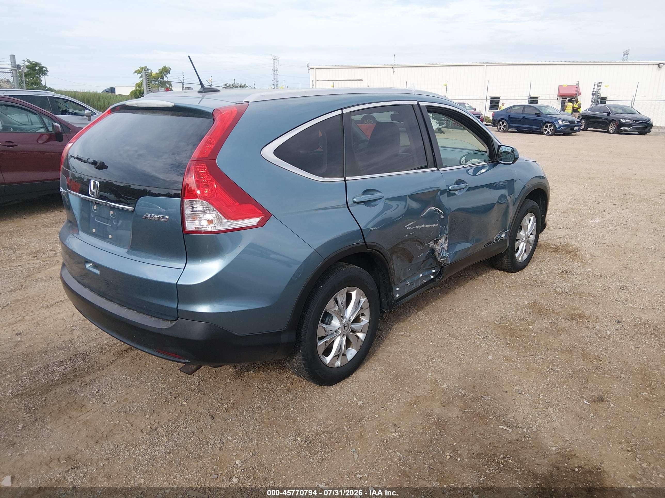 2014 Honda Cr-v Ex-l Light Blue vin: 5J6RM4H70EL091677