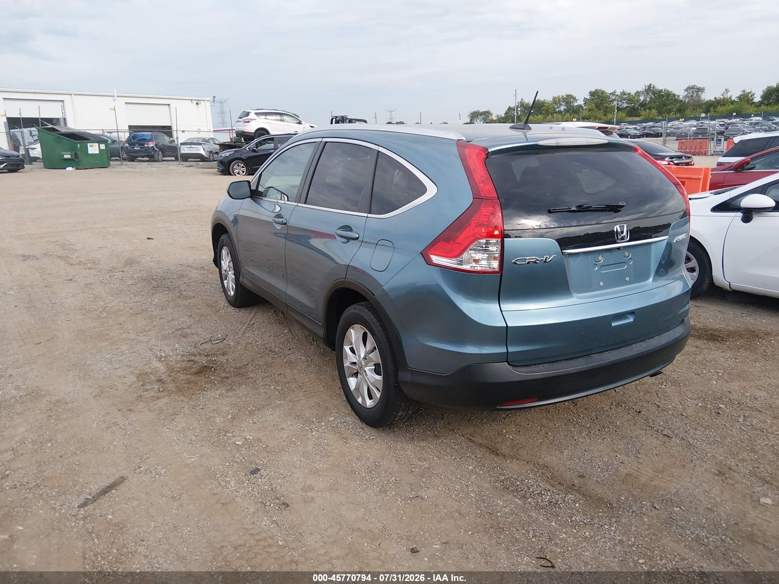2014 Honda Cr-v Ex-l Light Blue vin: 5J6RM4H70EL091677