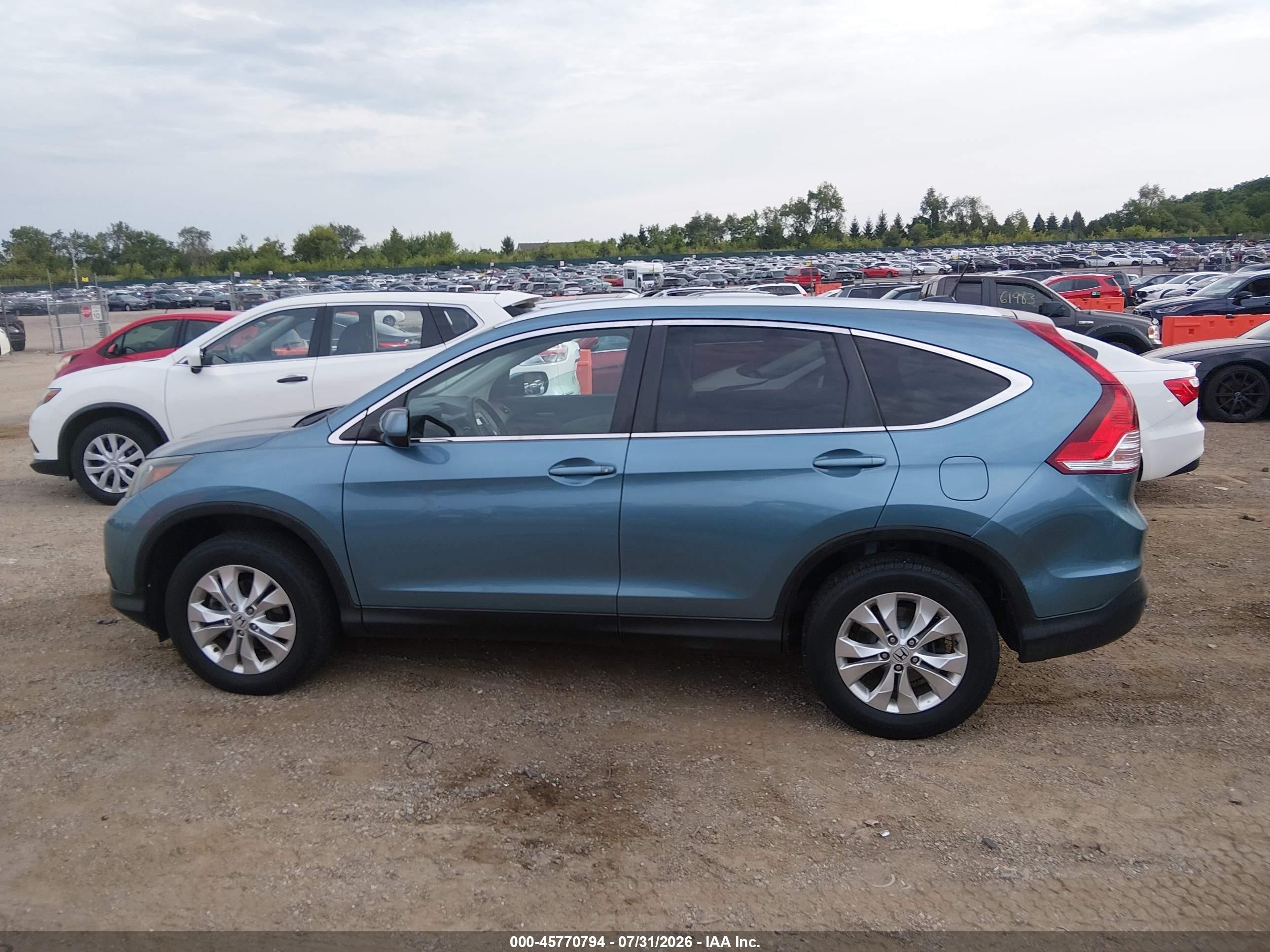 2014 Honda Cr-v Ex-l Light Blue vin: 5J6RM4H70EL091677
