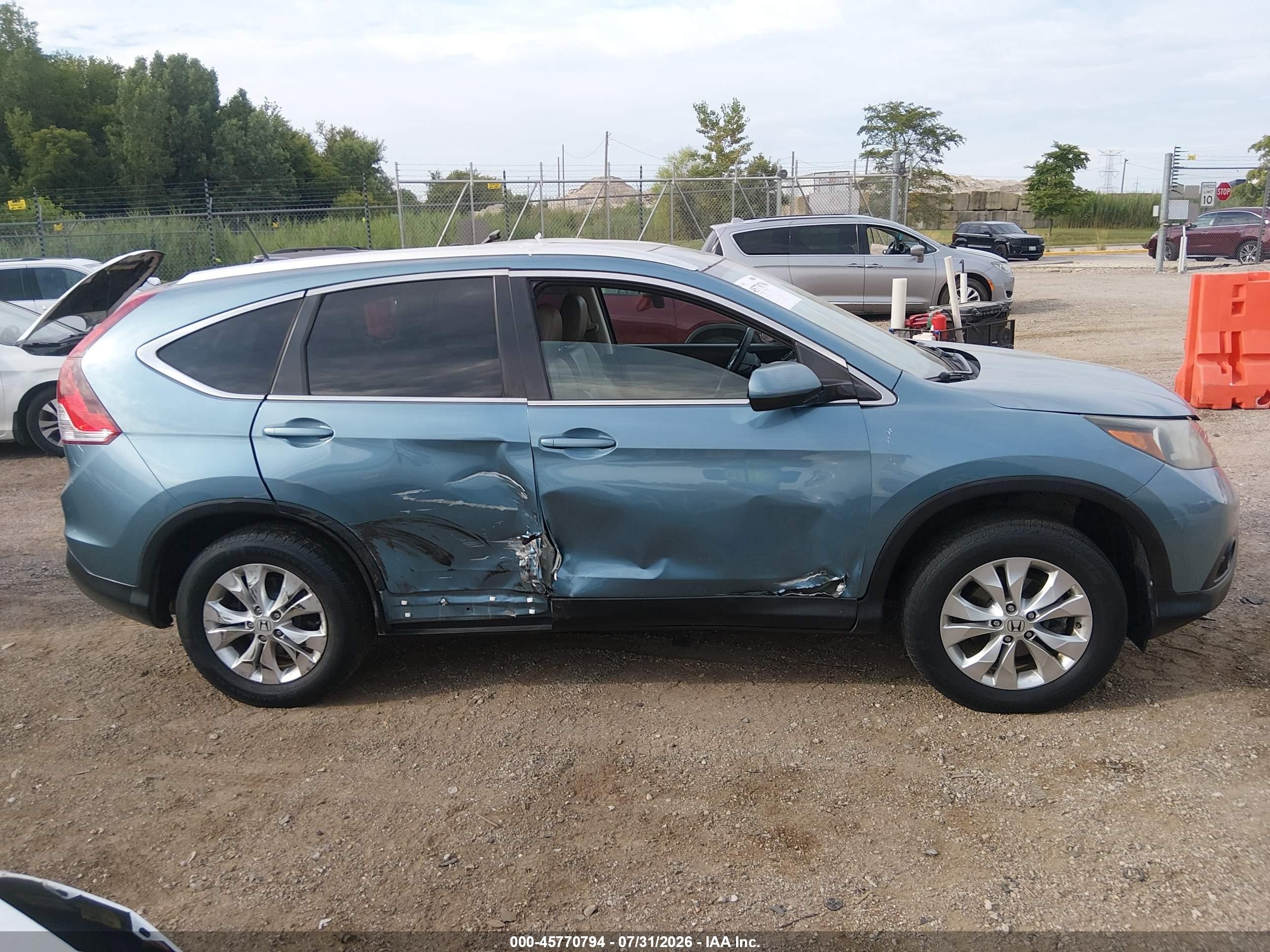 2014 Honda Cr-v Ex-l Light Blue vin: 5J6RM4H70EL091677