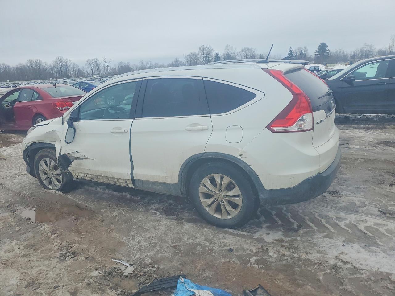 2014 Honda Cr-v Exl White vin: 5J6RM4H70EL094515