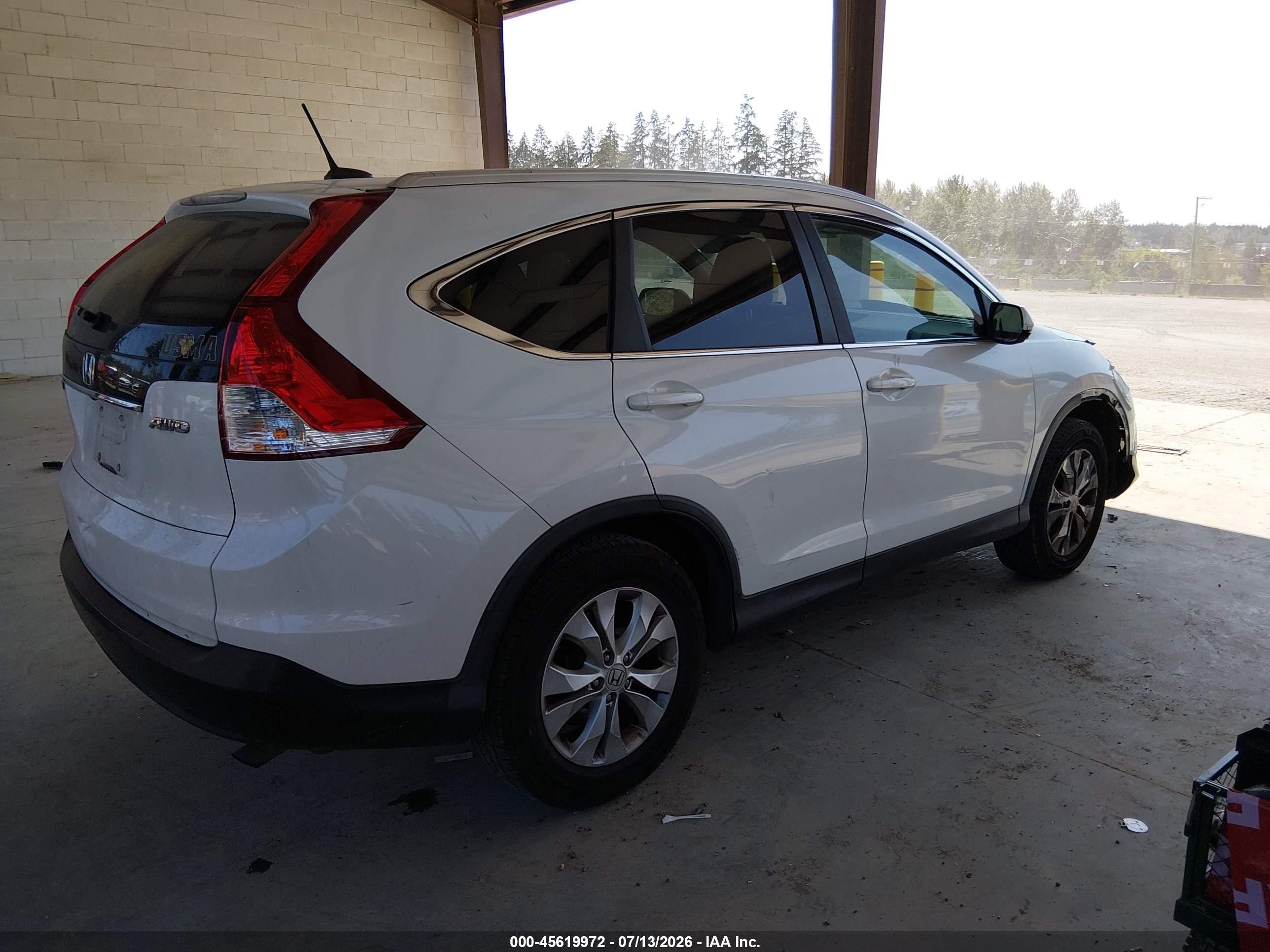 2014 Honda Cr-v Ex-l White vin: 5J6RM4H70EL095230