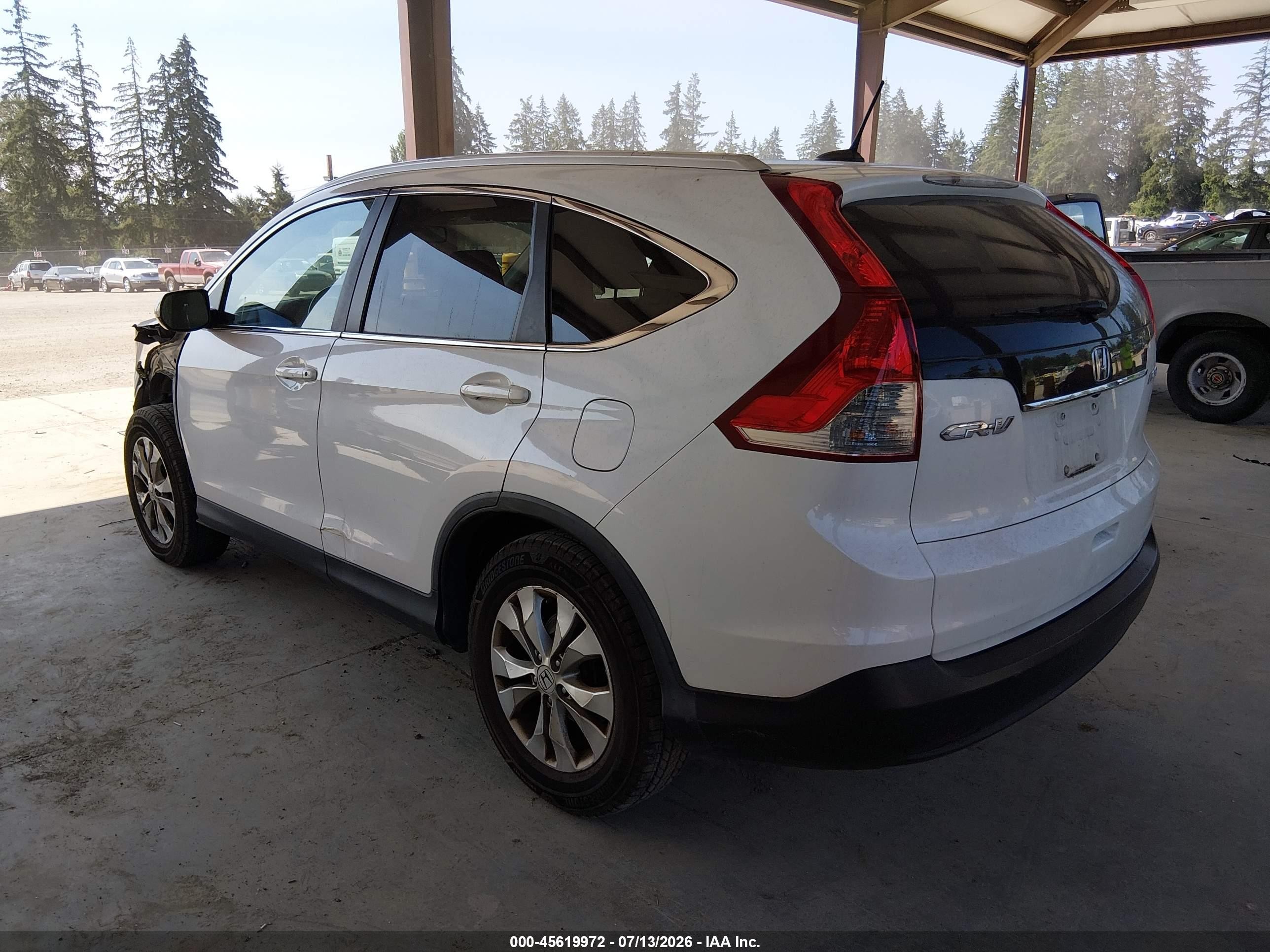2014 Honda Cr-v Ex-l White vin: 5J6RM4H70EL095230