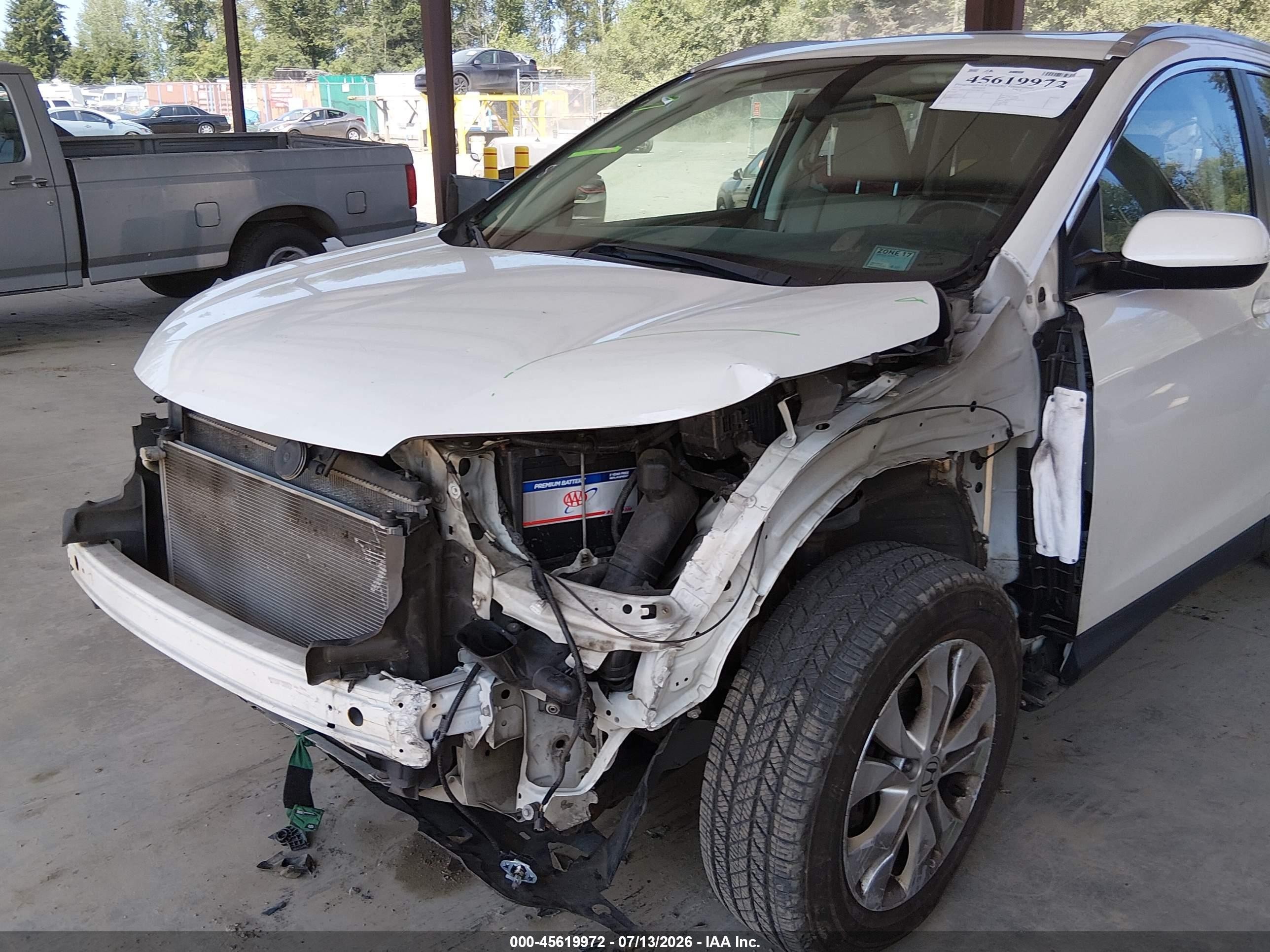 2014 Honda Cr-v Ex-l White vin: 5J6RM4H70EL095230