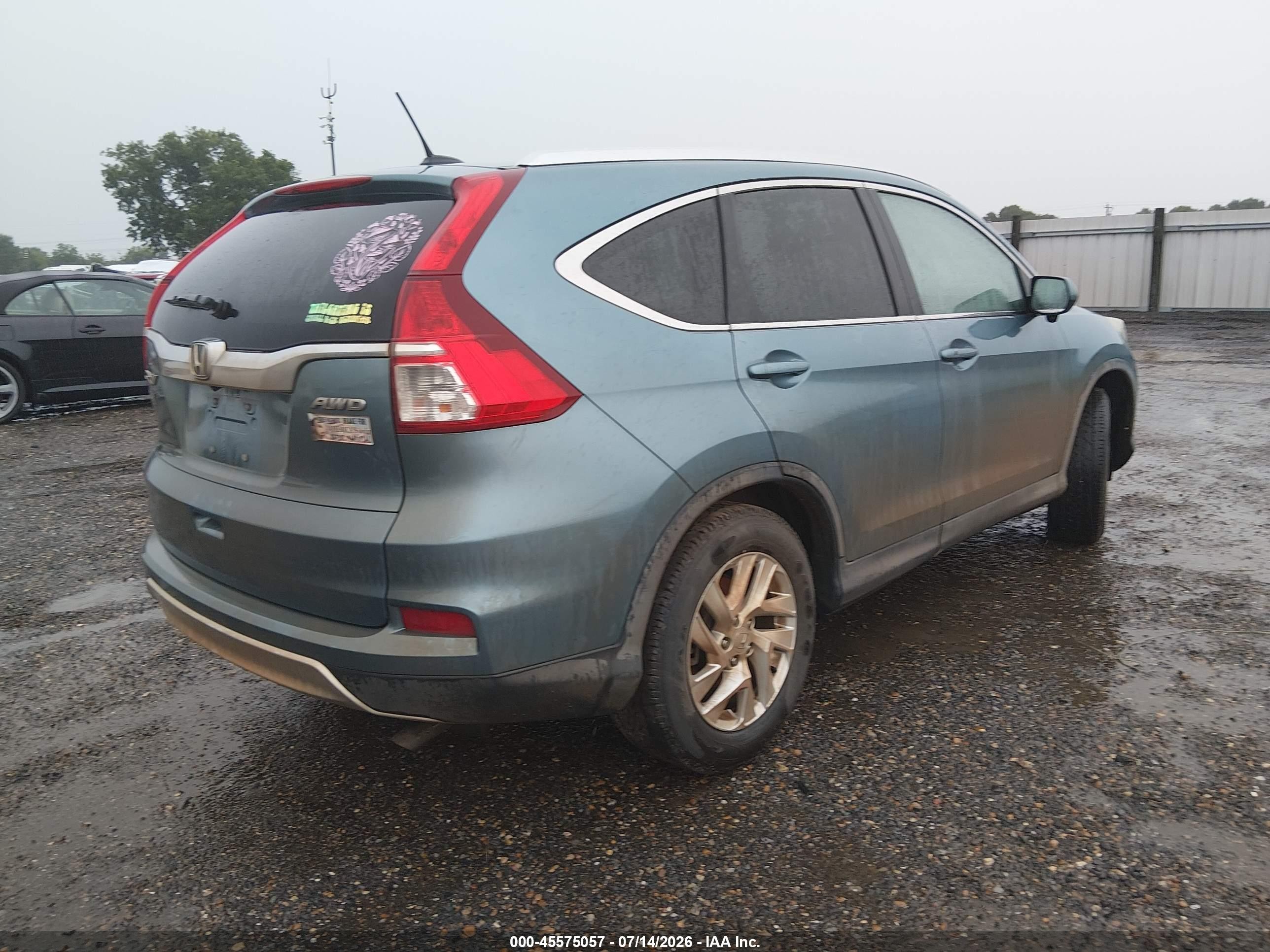 2015 Honda Cr-v Ex-l Blue vin: 5J6RM4H70FL004507
