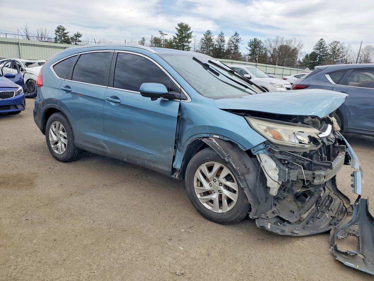 2015 Honda Cr-v Exl Синий vin: 5J6RM4H70FL043405