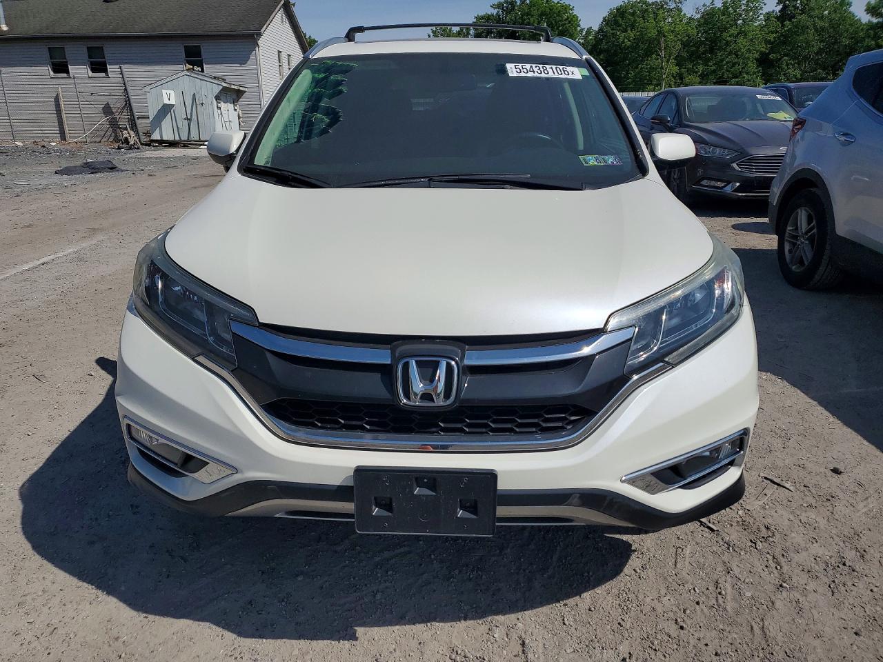2015 Honda Cr-v Exl White vin: 5J6RM4H70FL062827