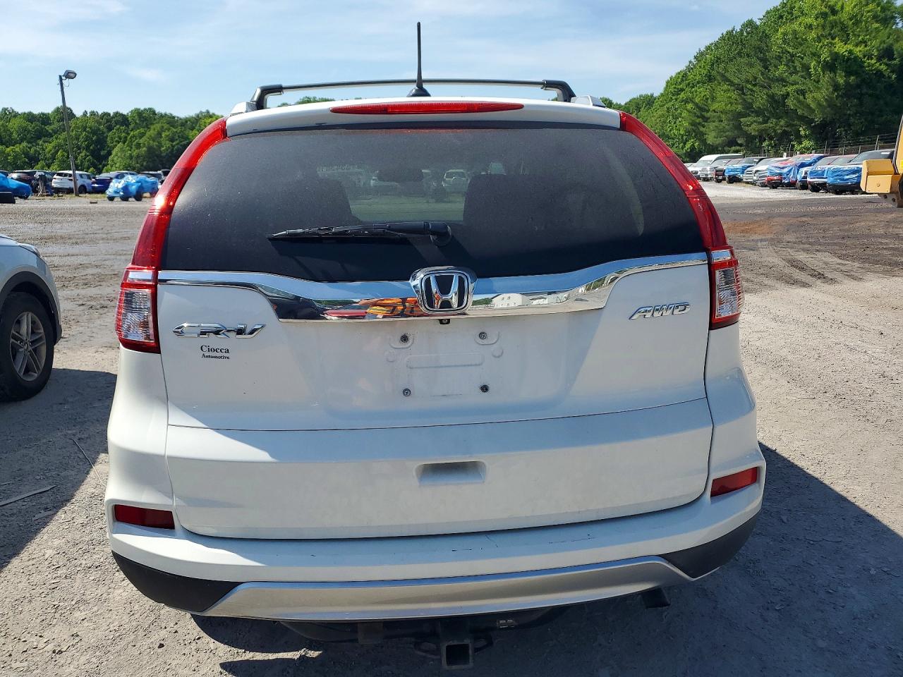 2015 Honda Cr-v Exl White vin: 5J6RM4H70FL062827