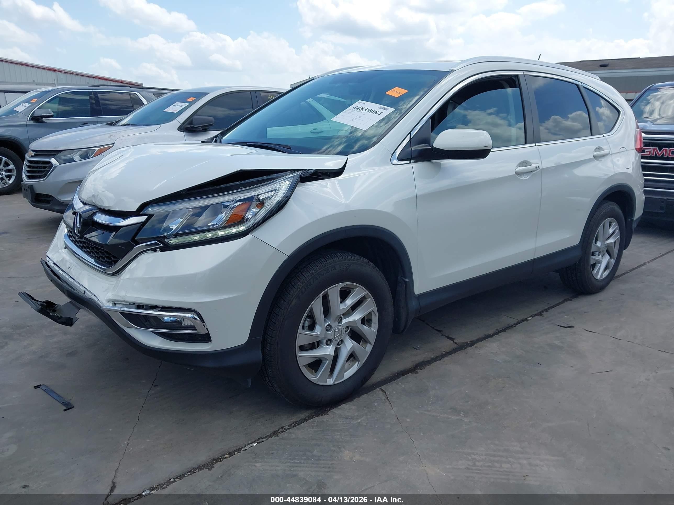 2015 Honda Cr-v Ex-l White vin: 5J6RM4H70FL081975
