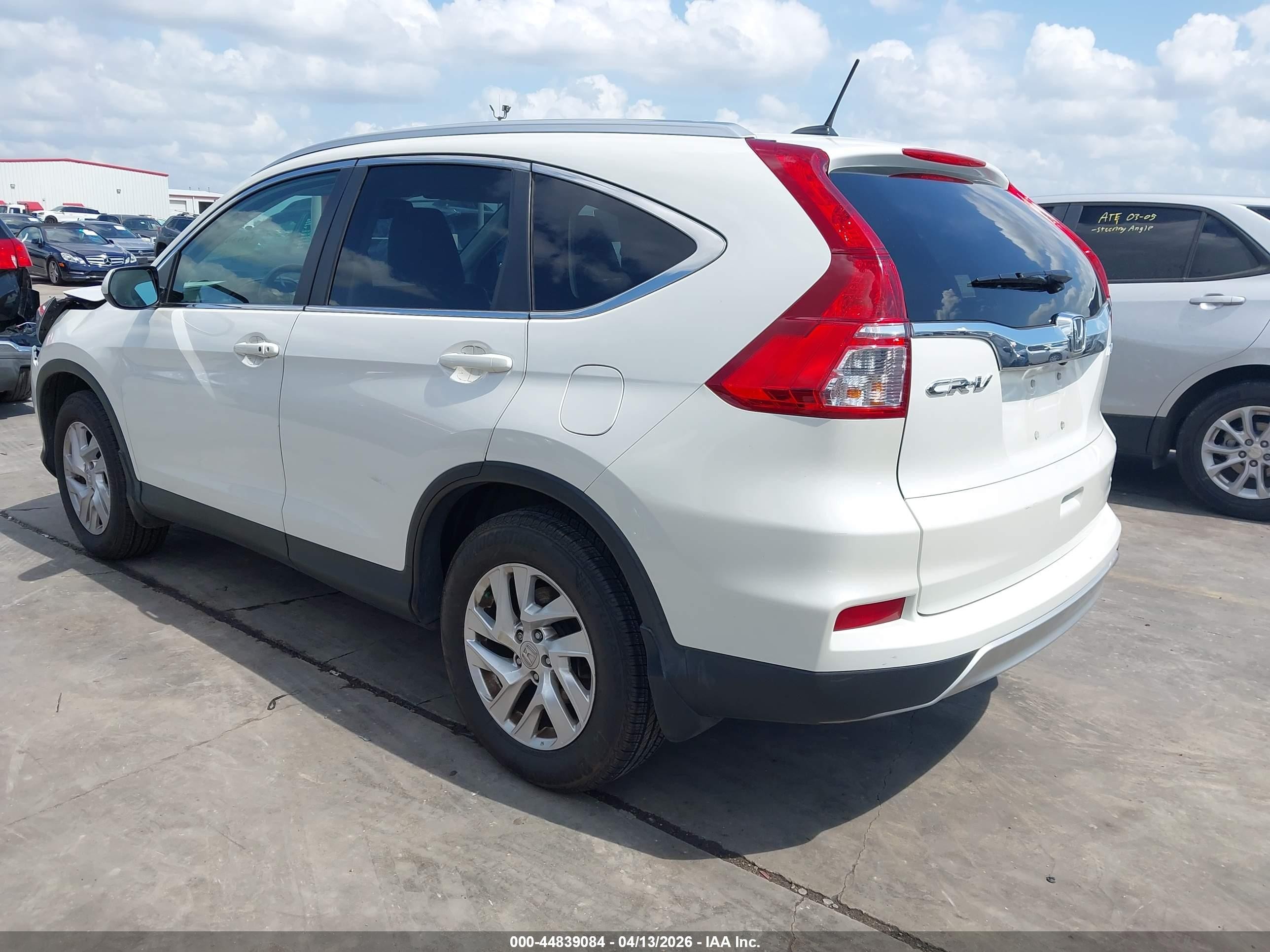 2015 Honda Cr-v Ex-l White vin: 5J6RM4H70FL081975