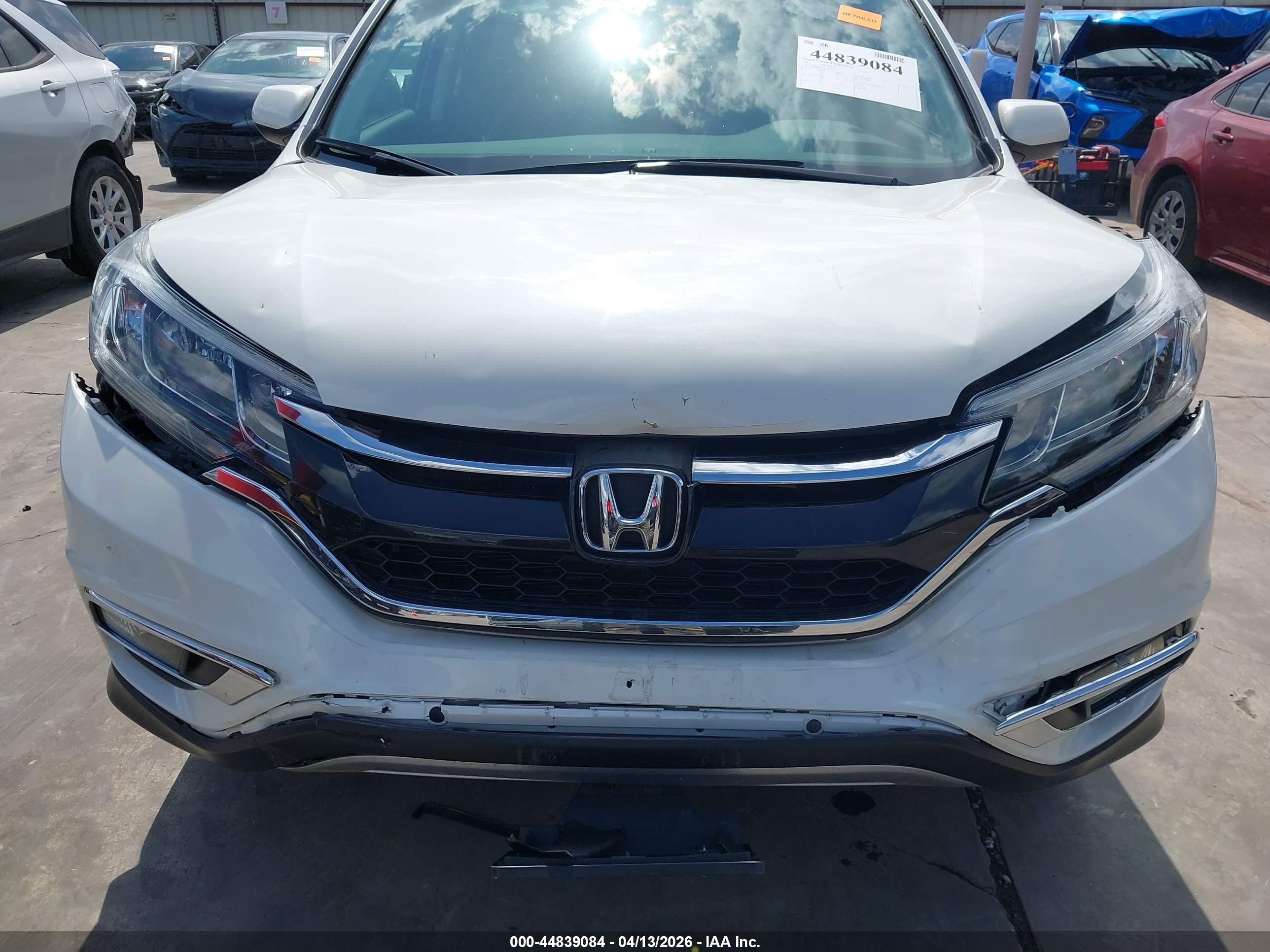 2015 Honda Cr-v Ex-l White vin: 5J6RM4H70FL081975
