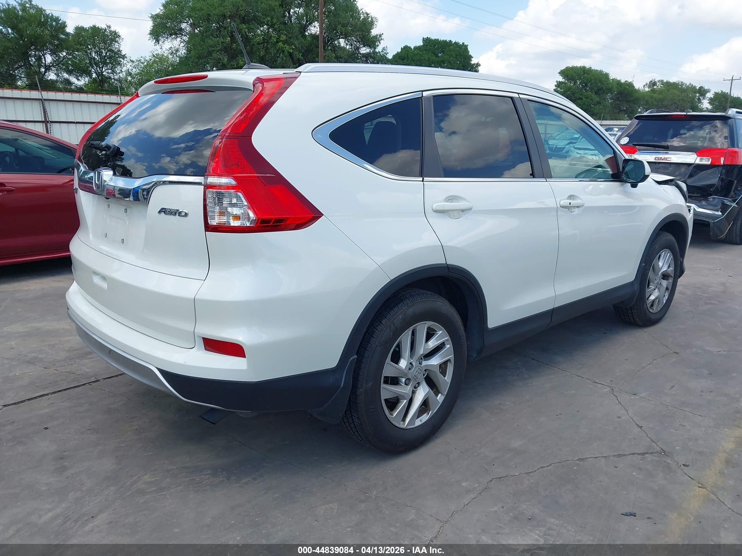 2015 Honda Cr-v Ex-l White vin: 5J6RM4H70FL081975