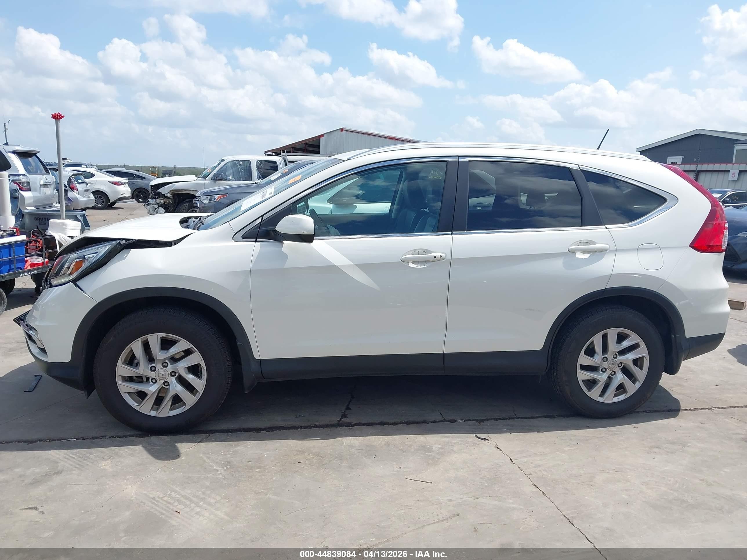 2015 Honda Cr-v Ex-l White vin: 5J6RM4H70FL081975