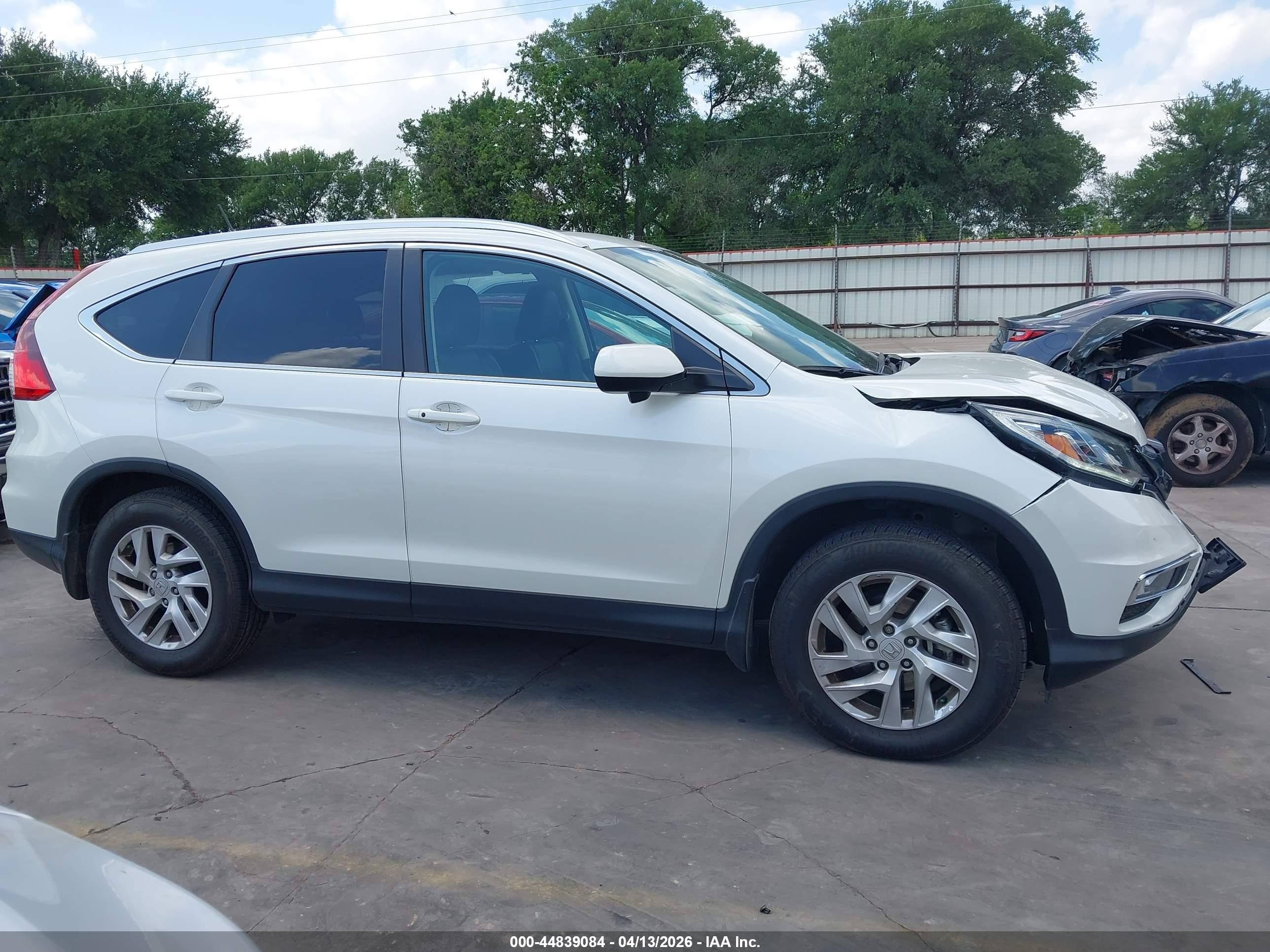 2015 Honda Cr-v Ex-l White vin: 5J6RM4H70FL081975